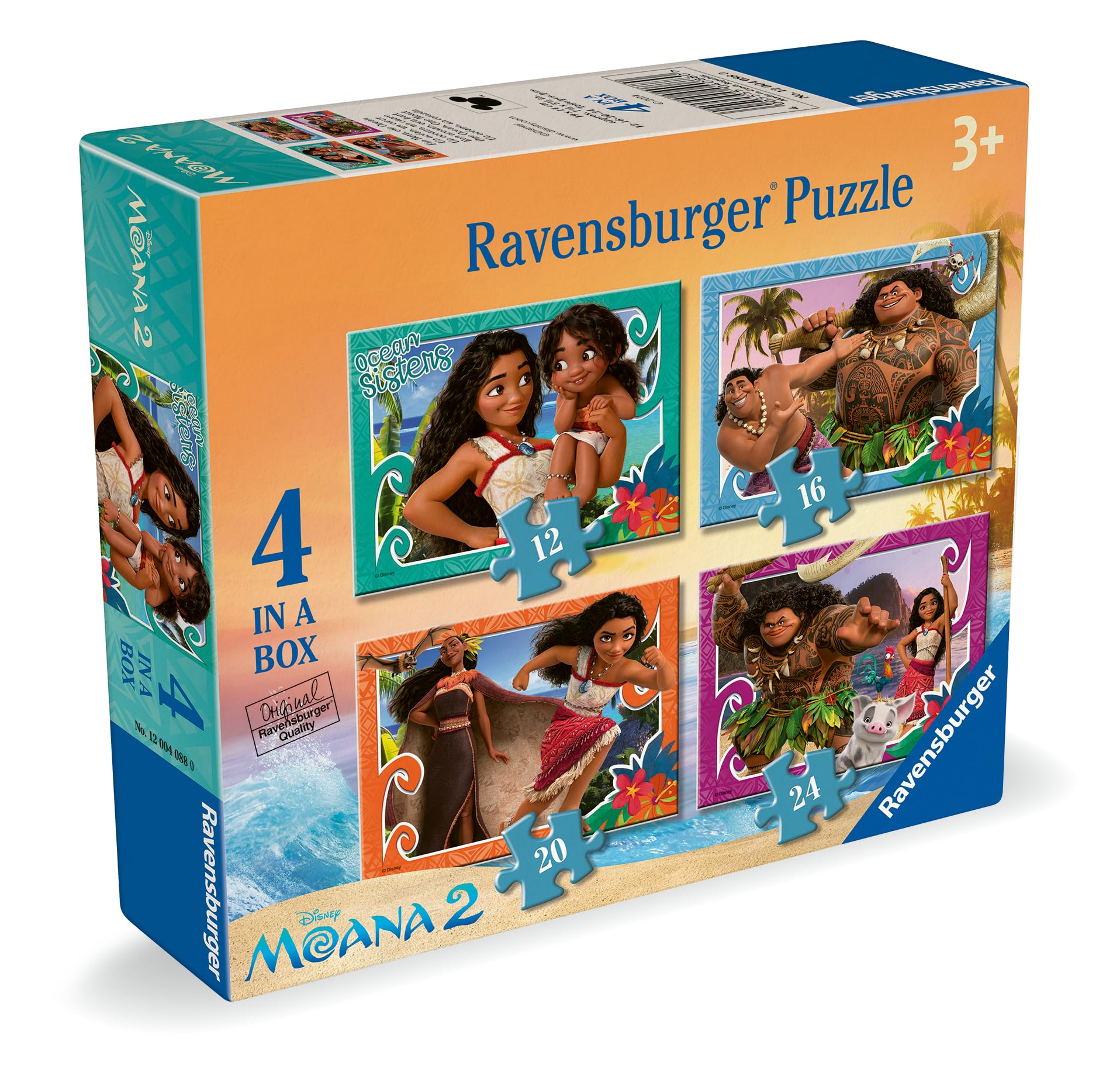 Ravensburger Disney Moana 2 Jigsaw Puzzles Set for Kids Age 3+ | 12, 16, 20, 24 Pieces 1