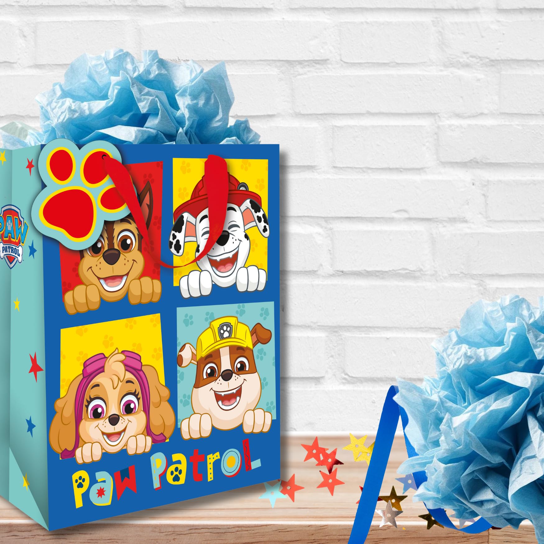 Danilo Promotions LTD Paw Patrol Boys Gift Bag | Blue | 33 x 26 x 13.5 cm