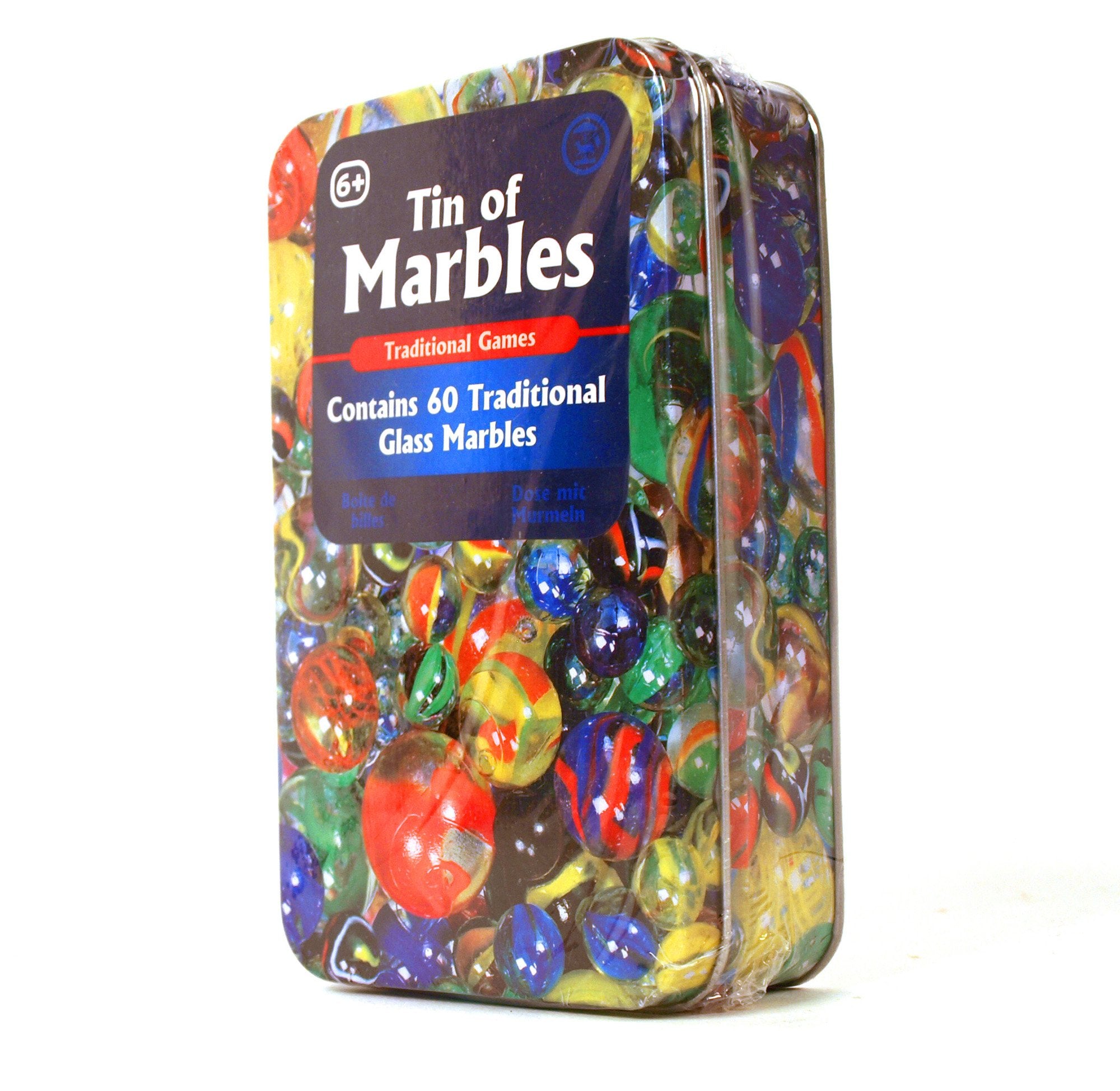 Tobar Marbles - Tin of 60 Mixed Designs Glass Marbles for Kids and Adults 5