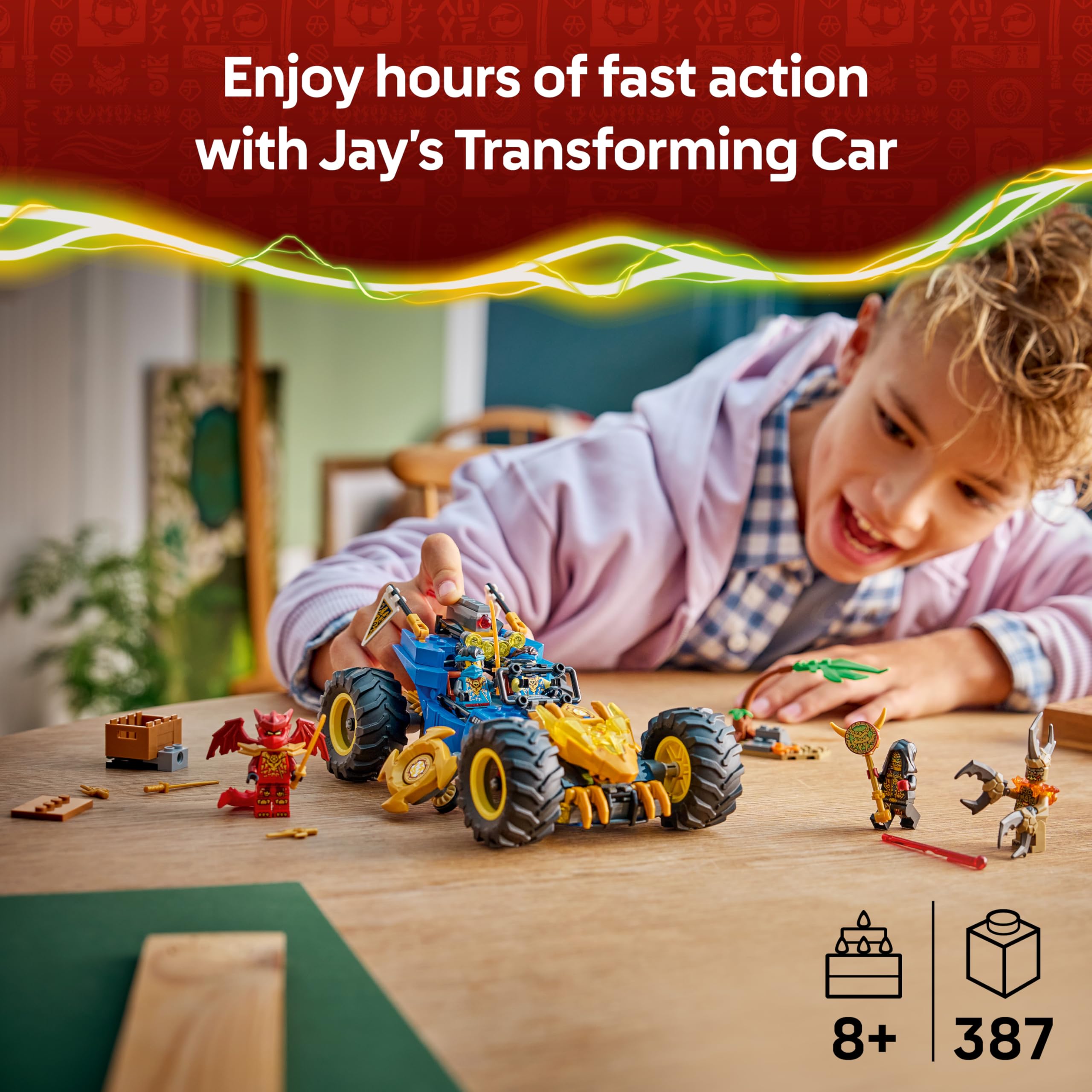 LEGO Ninjago 71856 Jay’s Transformation Speedster 2-in-1 Building Set for Ages 8+