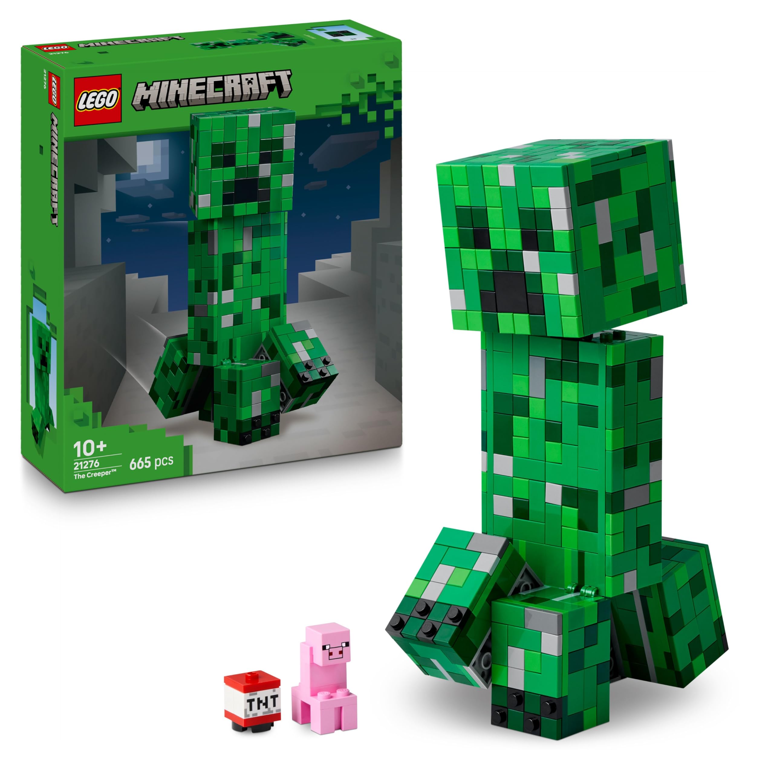 LEGO Minecraft The Creeper Toy - 665-Piece Buildable Posable Figure with Hidden Compartment