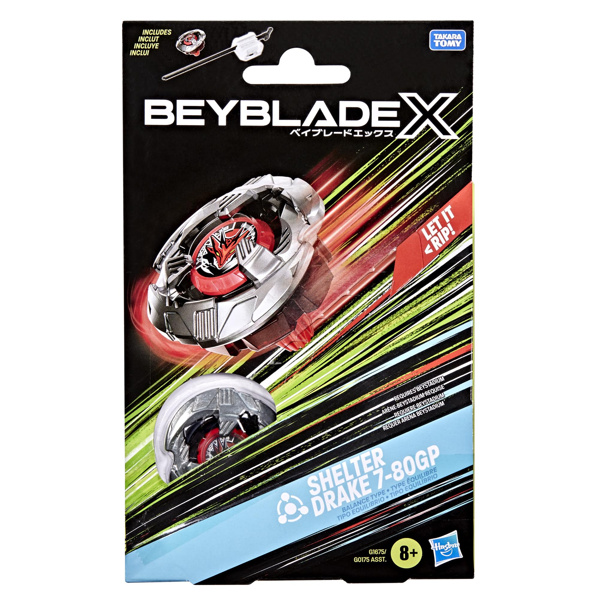 Hasbro Beyblade X Shelter Drake 7-80GP BX Starter Pack Top and Launcher 6