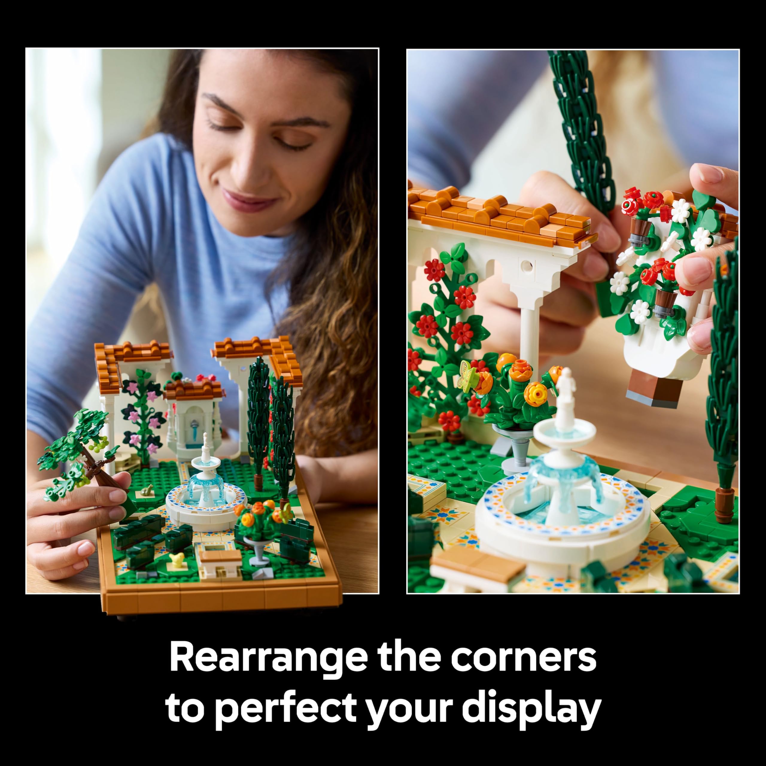 LEGO Icons Fountain Garden Building Set - 1302-Piece Decor Model for Adults 12