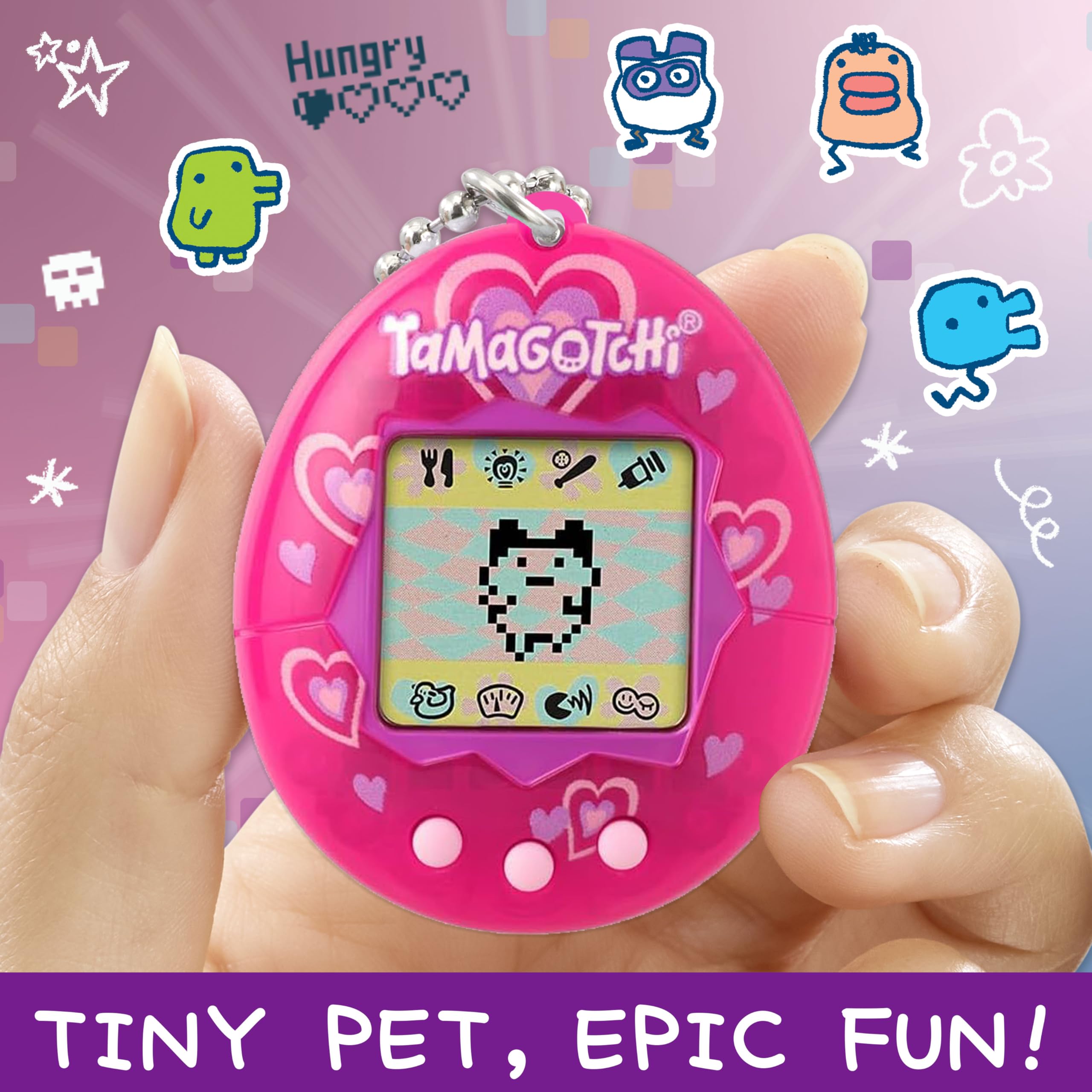 Bandai Tamagotchi Original Lots of Love Shell - Retro Electronic Pet Toy for Kids & Adults 14