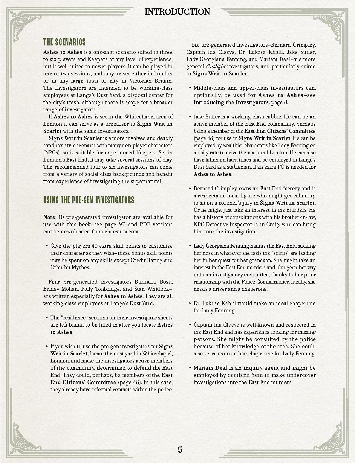 Chaosium Call of Cthulhu: Cthulhu By Gaslight - Dust & Blood RPG Supplement | Hardcover 5