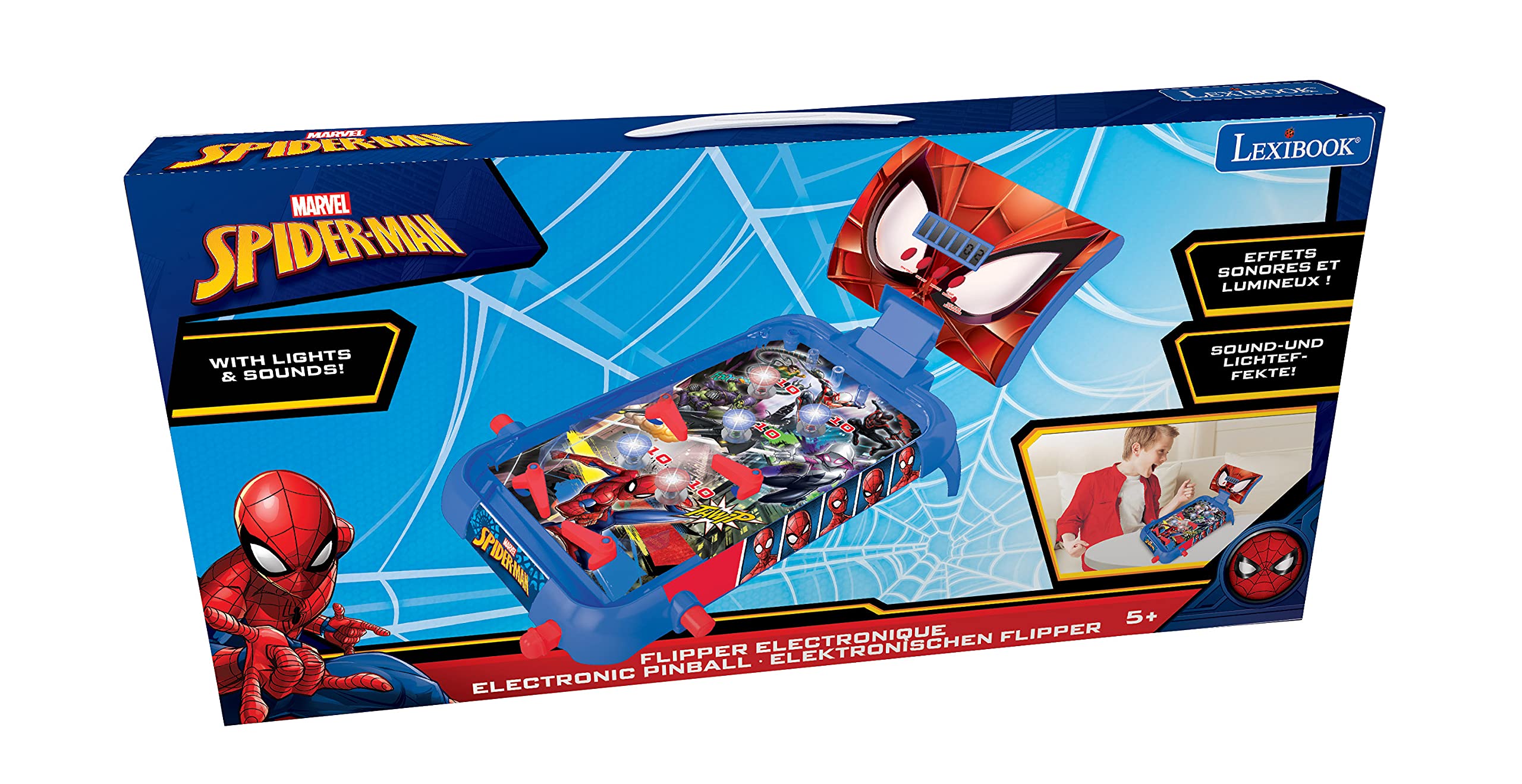 Lexibook Spider-Man Electronic Table Pinball Machine - Action Game with LCD Display, Lights & Sound - Ages 5+ 8
