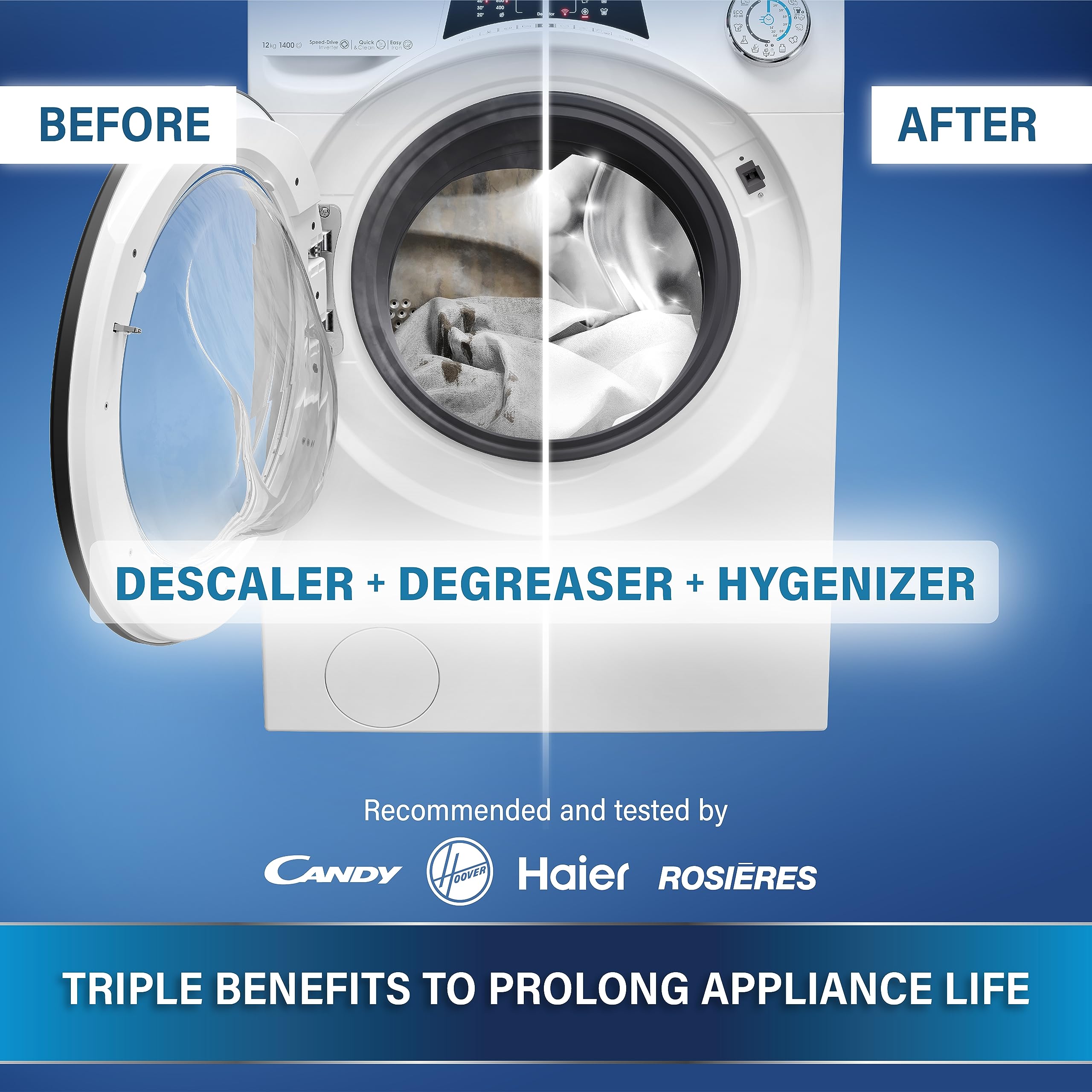 CARE + PROTECT Triple Power Pod Descaler & Degreaser for Washing Machine & Dishwasher 6