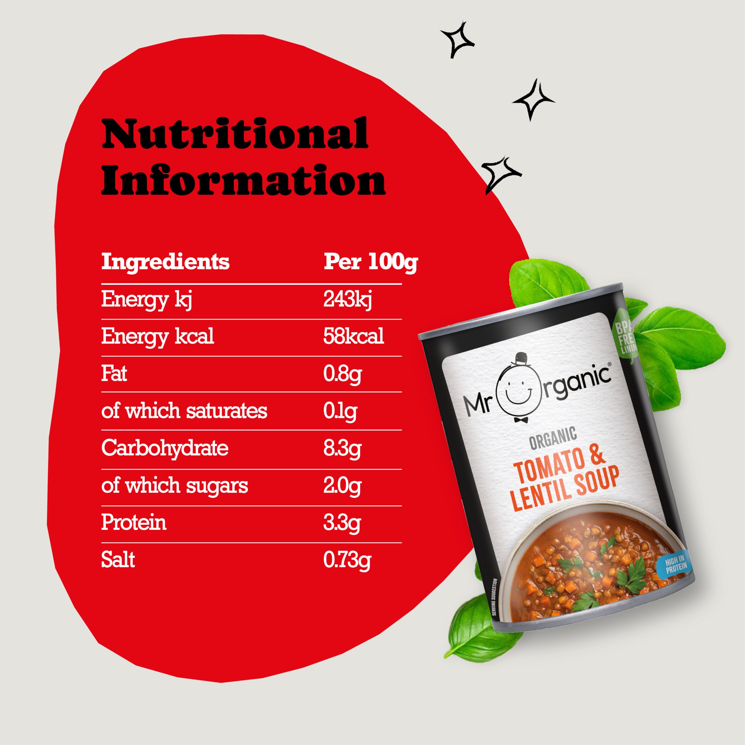 Mr Organic - Tomato and Lentil Soup - Organic, Vegan, High in Protein & Fibre 9