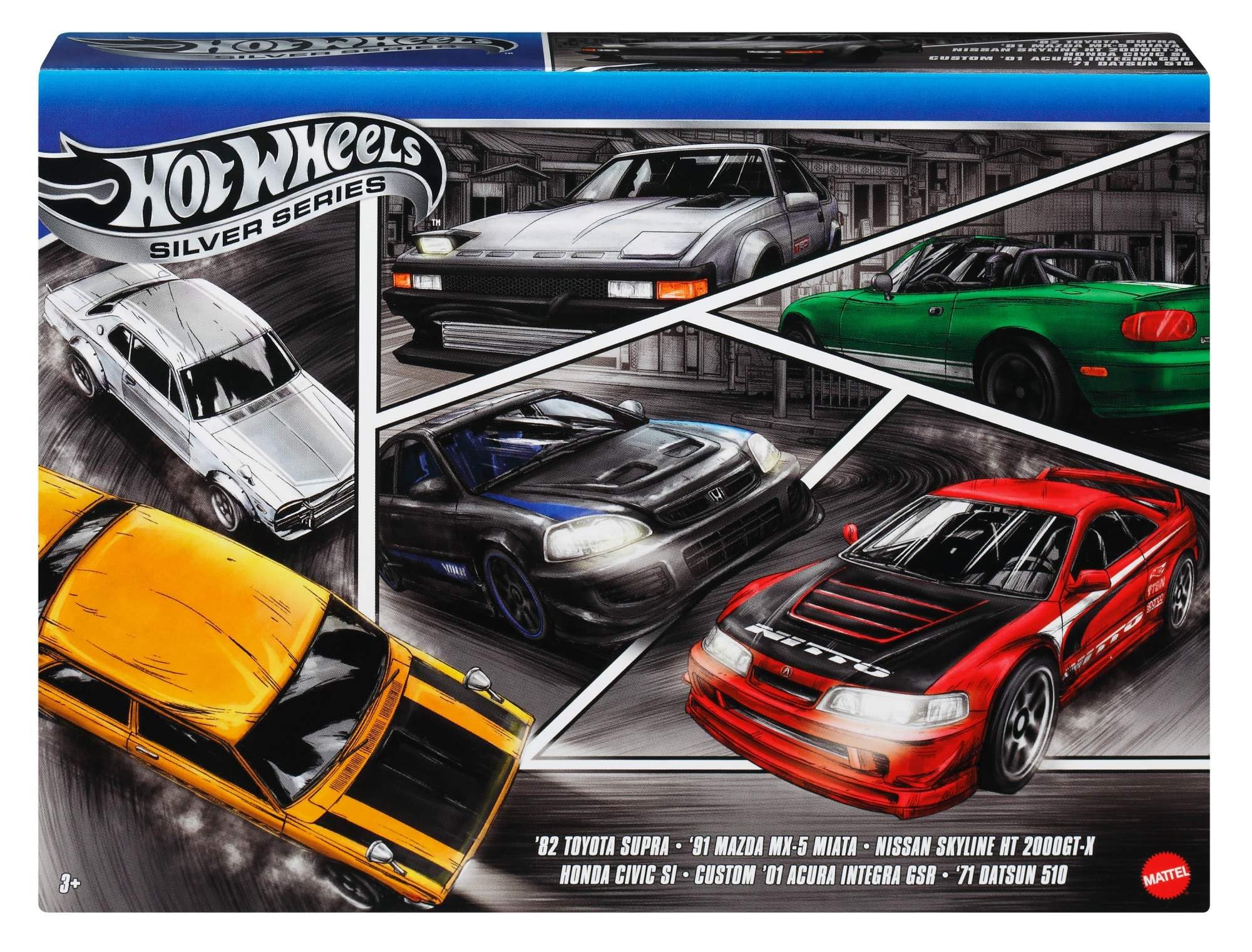 Hot Wheels 1:64 Scale Die-Cast Toy Cars - Set of 6 Japanese Vehicles for Kids 3+ 3