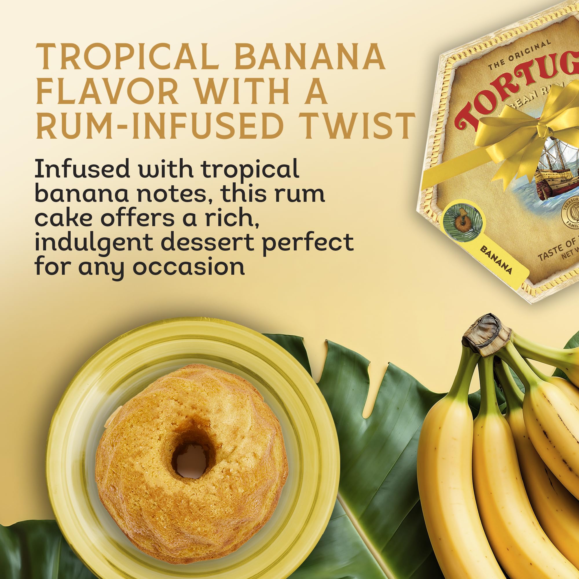 TORTUGA - Banana Flavour Rum Cake 454 g, Moist Caribbean Style Dessert 8