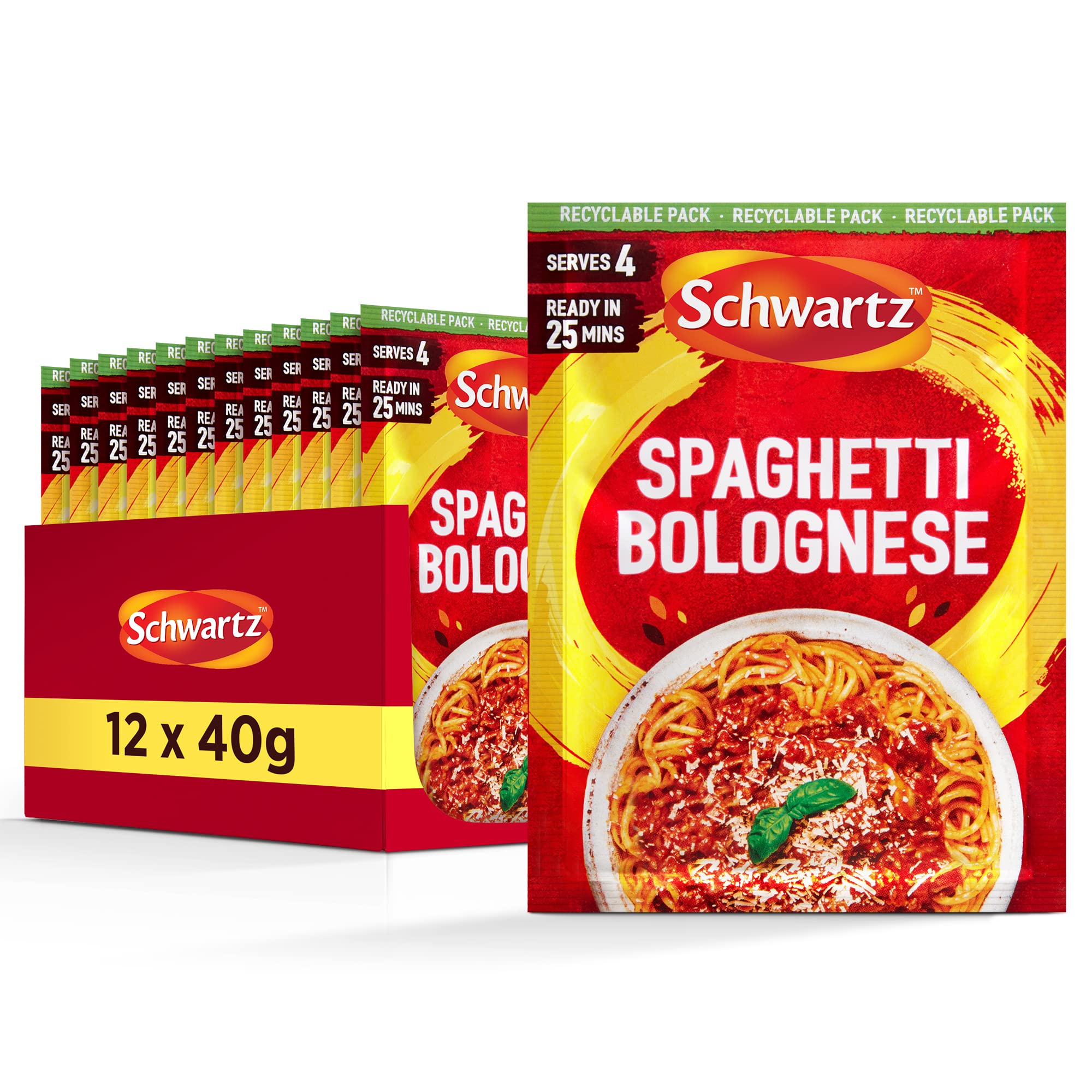 Schwartz Spaghetti Bolognese Recipe Mix - Authentic Italian Flavour | 40g | Pack of 12