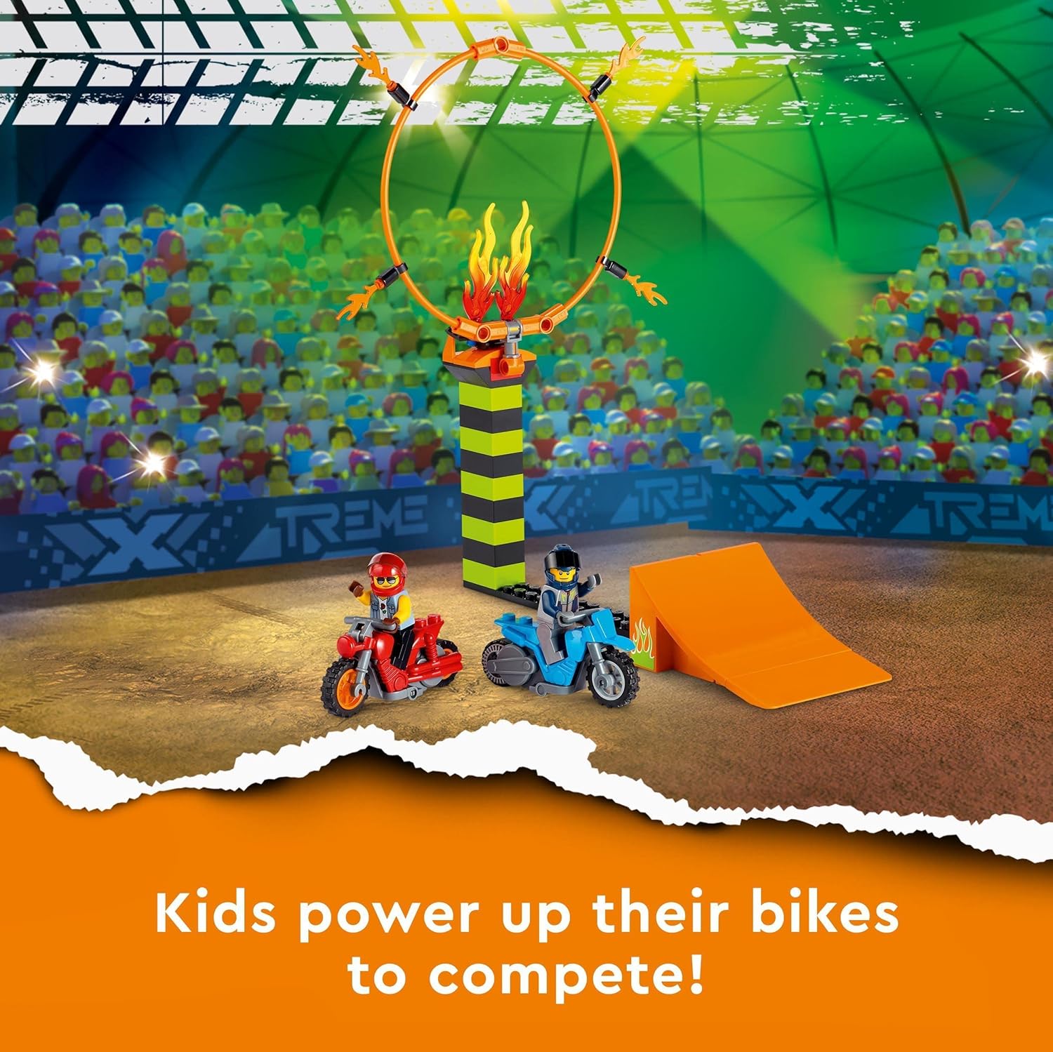 LEGO 60299 City Stuntz Stunt Show Competition Set - Friction Motor Stunt Bikes with Duke DeTain Minifigure 3