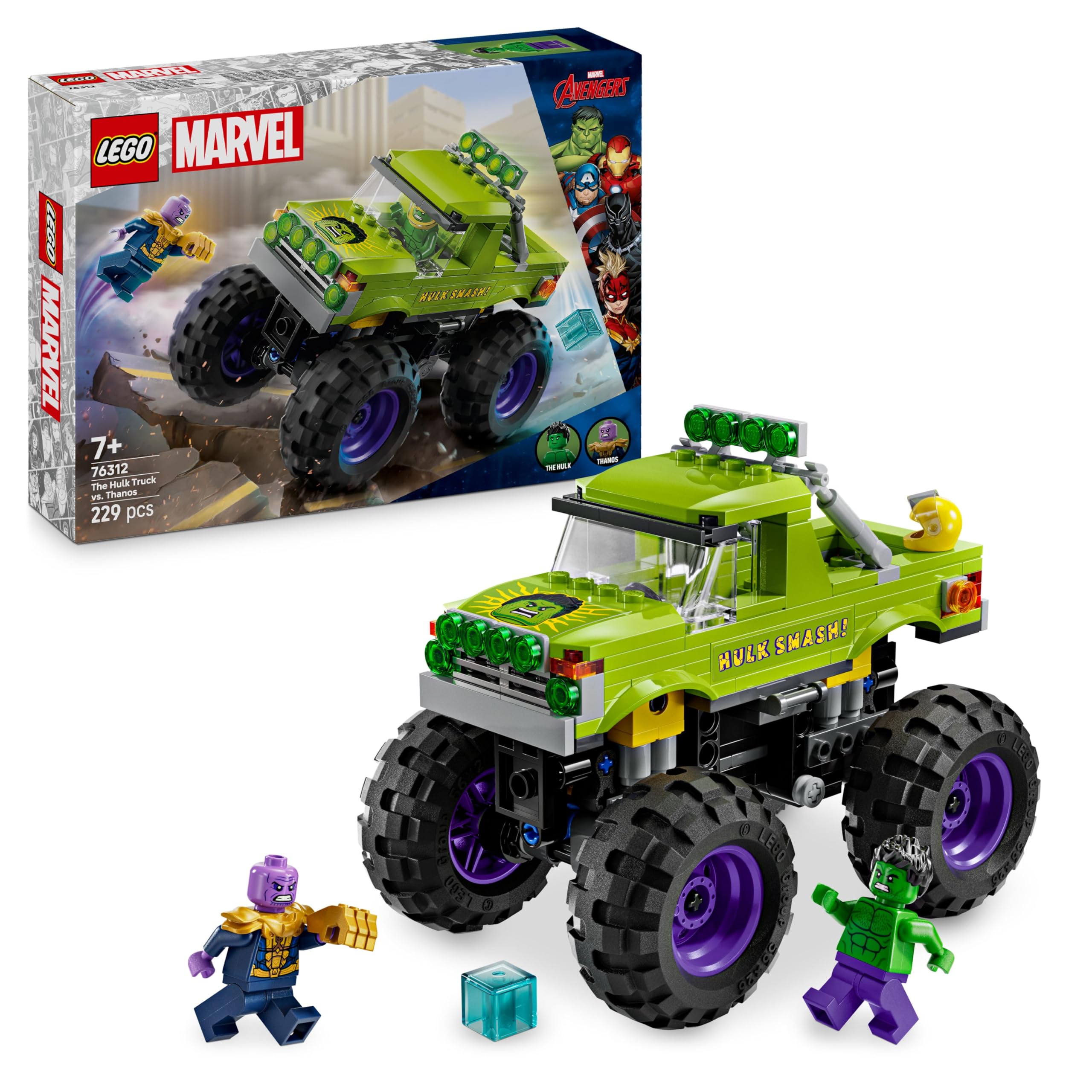 LEGO Marvel 76312 The Hulk Truck vs. Thanos Building Set for Ages 7+