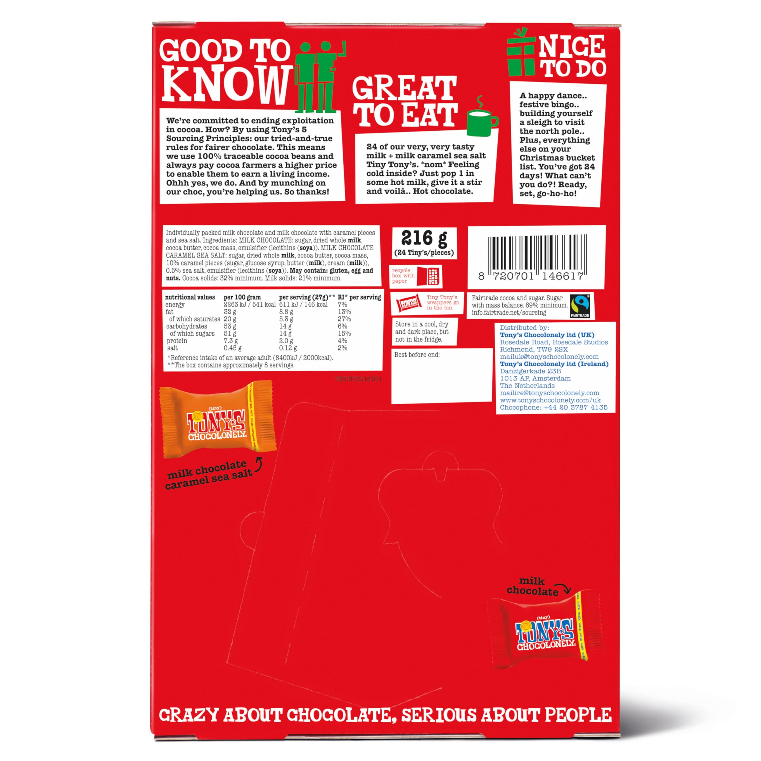 Tony's Chocolonely Smaller Advent Calendar - 24 Milk Chocolate & Caramel Sea Salt Treats 7