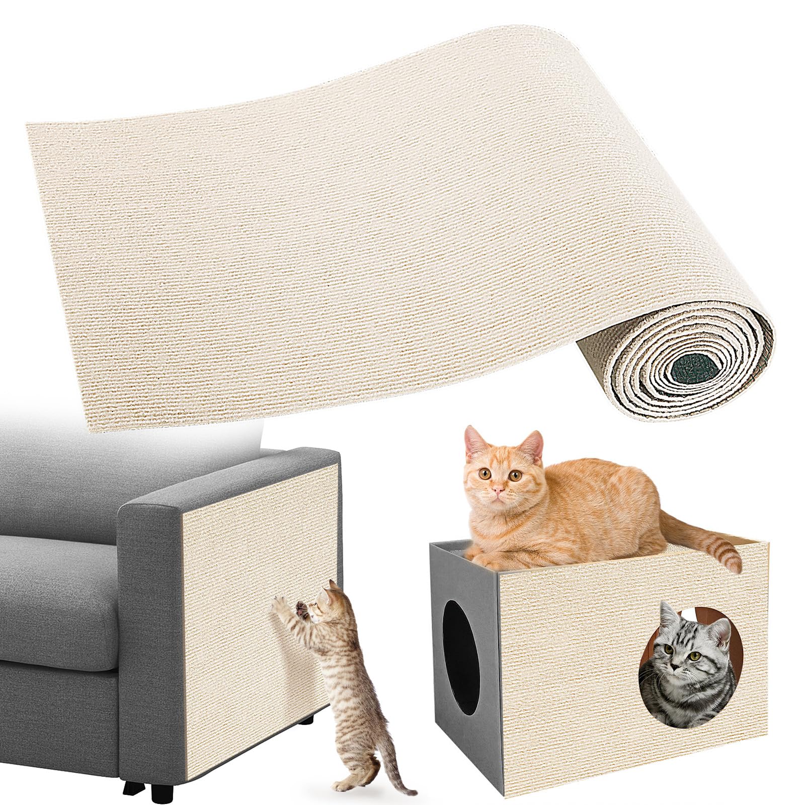 Gimars Self-Adhesive Cat Scratching Mat - 200 x 40cm | Thickened Polyester | DIY Cuttable 1