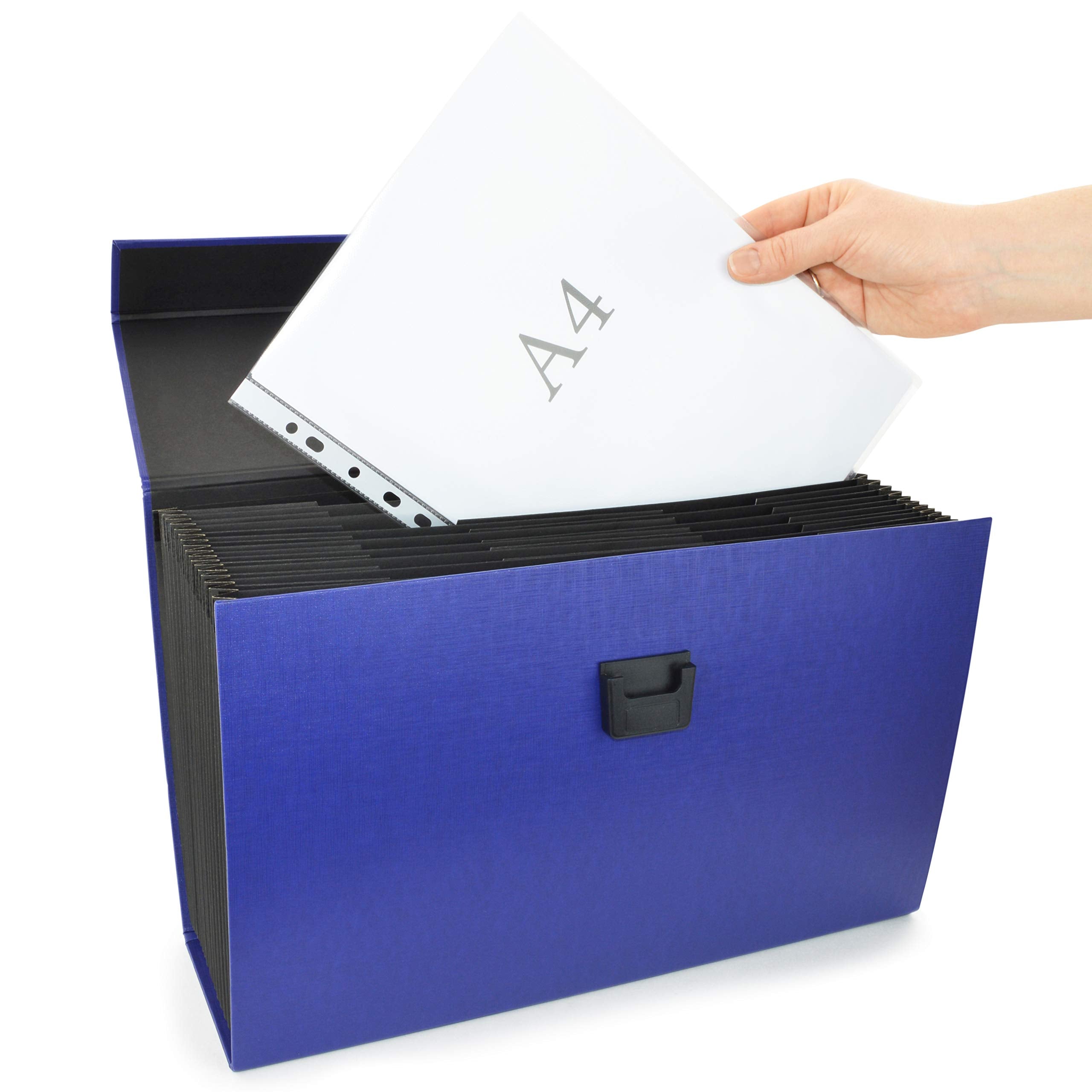 Rapesco 1553 Expanding Box File Document Organiser - 19 Pocket A4+ Blue Fibreboard 4