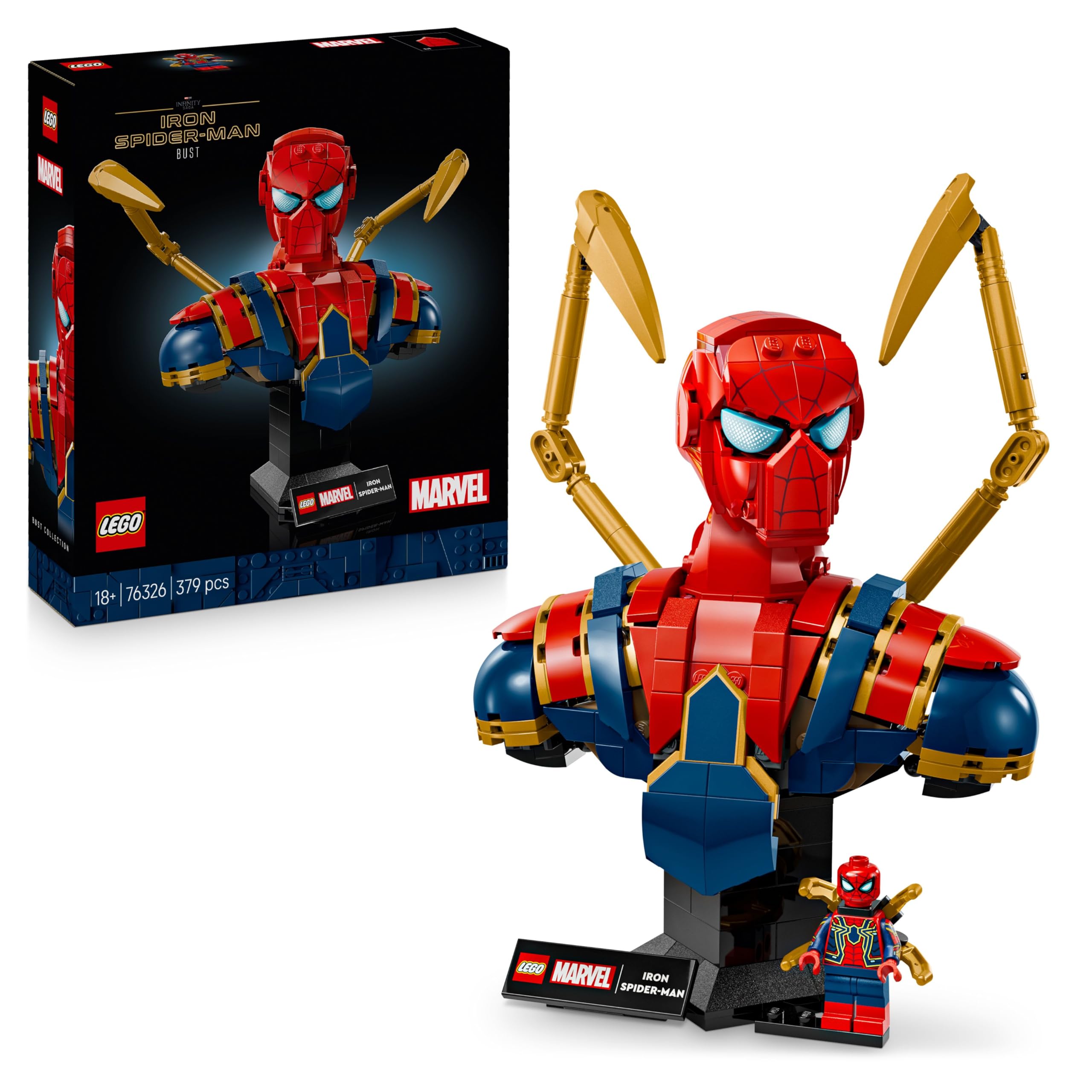 LEGO Marvel Iron Spider-Man Bust - Buildable Display Model for Adults (76326)
