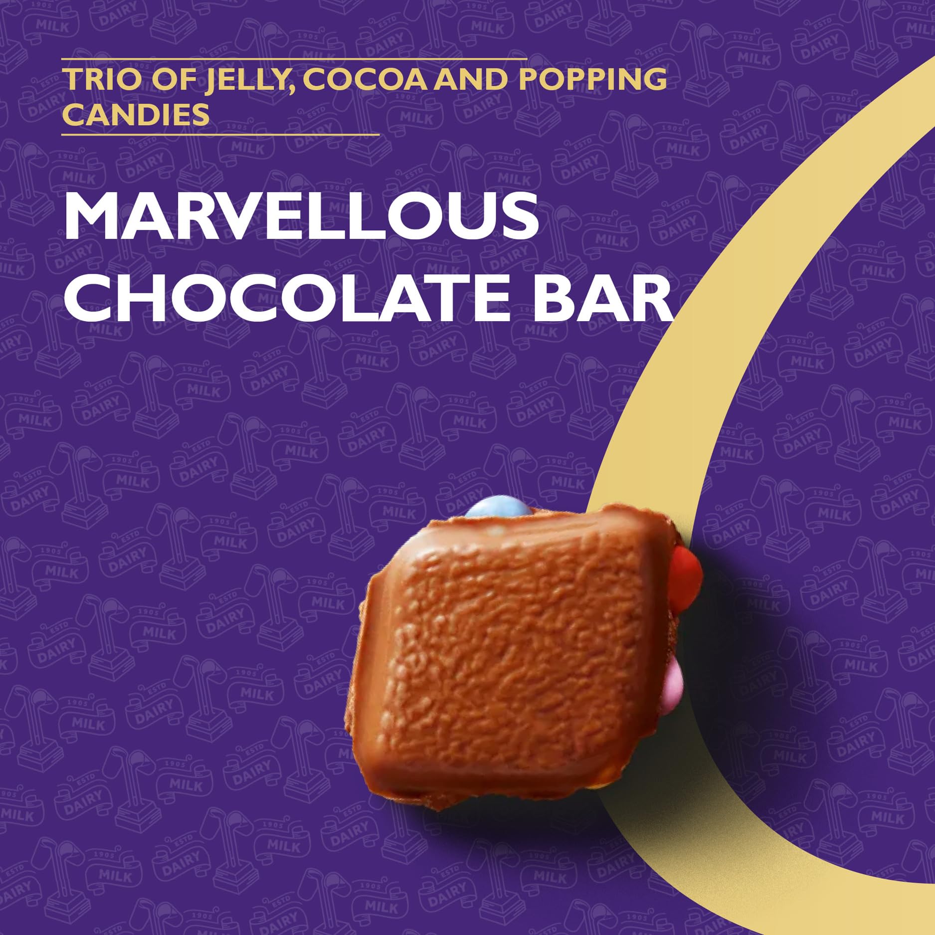 Cadbury Dairy Milk Marvellous Creations Jelly Popping Candy Bar 47g (Pack of 24) 7
