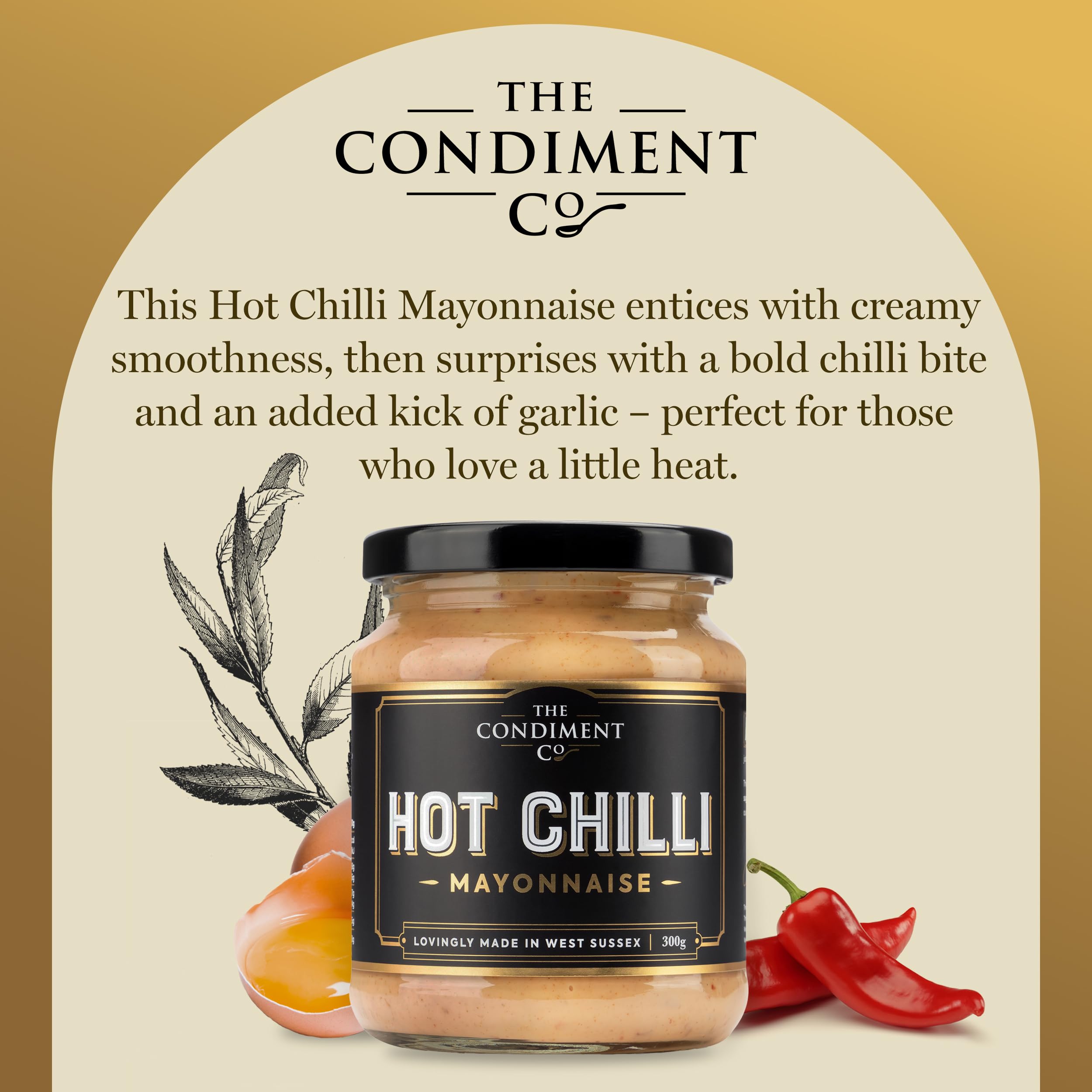The Condiment Company Hot Chilli Mayonnaise - Creamy Spicy Mayo with Chipotle & Garlic 300g 4