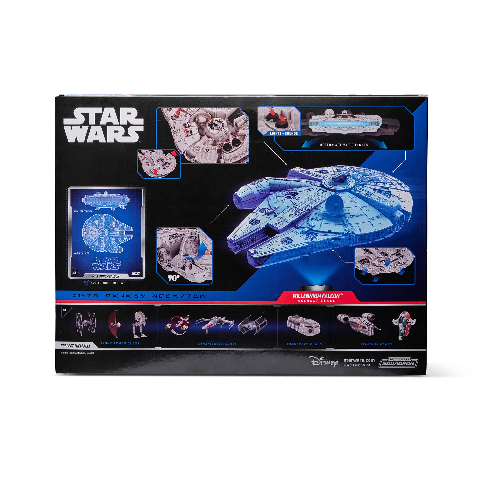 Star Wars Micro Galaxy Squadron Millennium Falcon - 9-Inch Assault Class Vehicle with Four 1-Inch Micro Figure Accessories 8