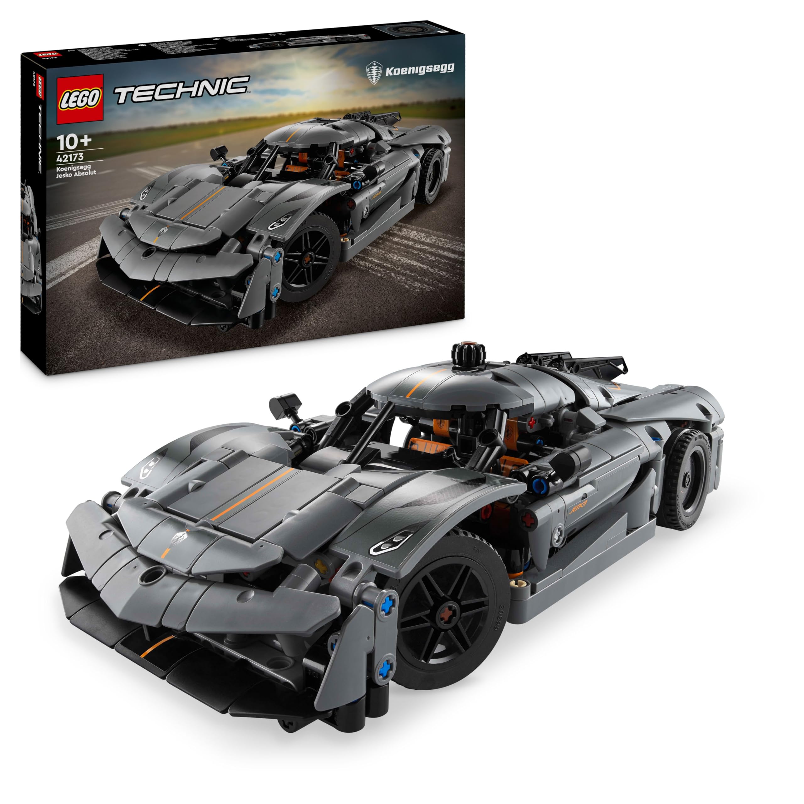 LEGO Technic Koenigsegg Jesko Absolut Grey Hypercar Building Set 42173 for Ages 10+