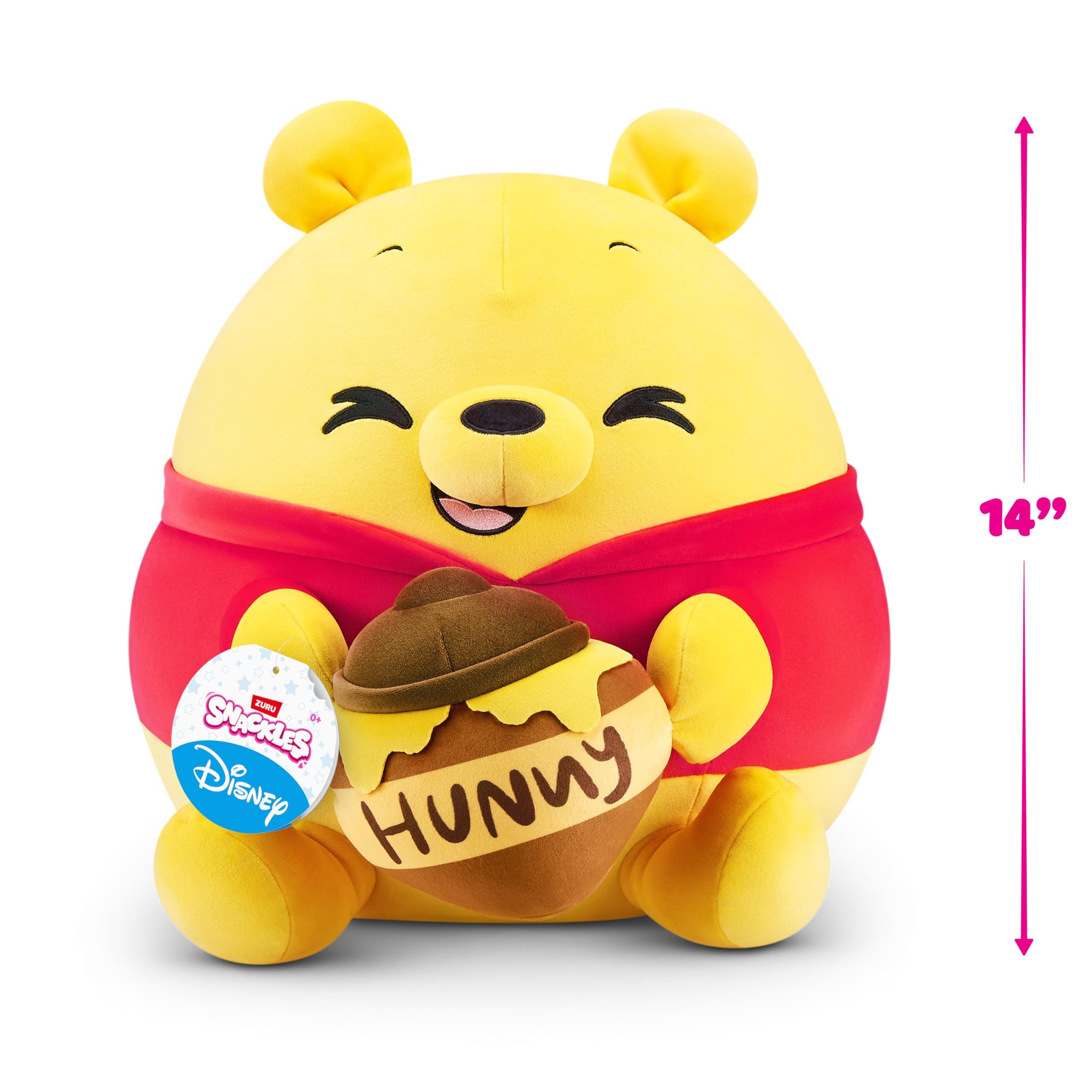 Snackles Disney 14-inch Plush - Winnie the Pooh by ZURU, Soft Stuffed Animal with Snack 6