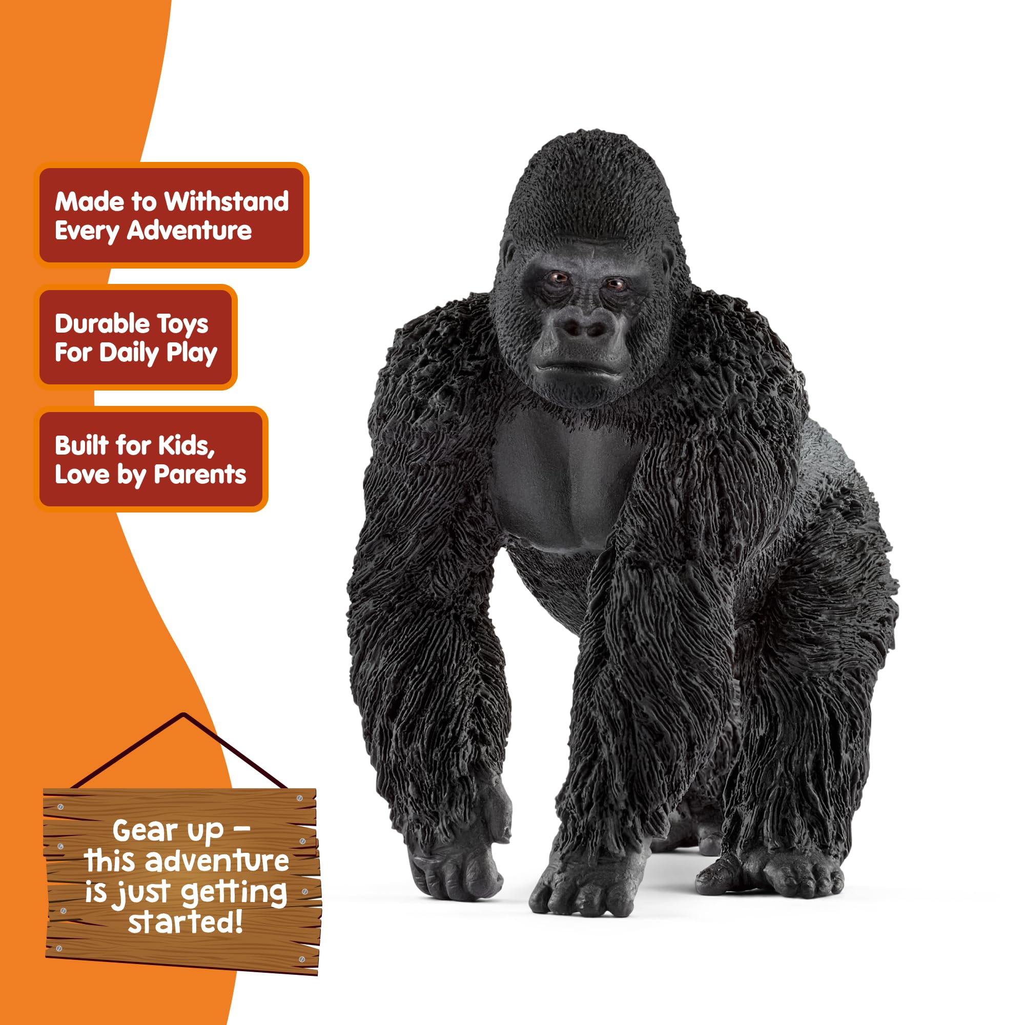 SCHLEICH Male Gorilla Figure - Wildlife Animal Toy for Kids 36 Months+ 8