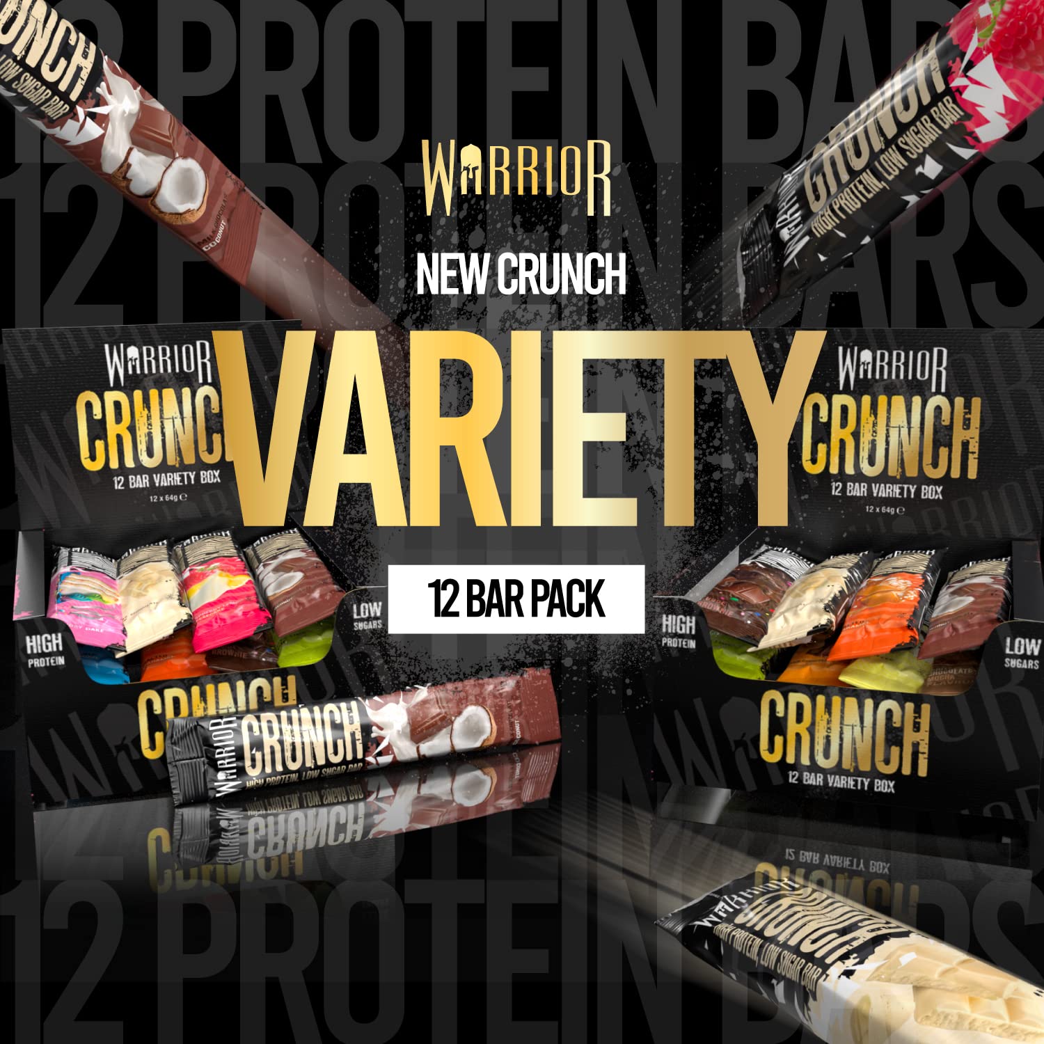 Warrior Crunch - High Protein Bar - 20g Protein, Low Carb, Low Sugar - Pack of 12 6