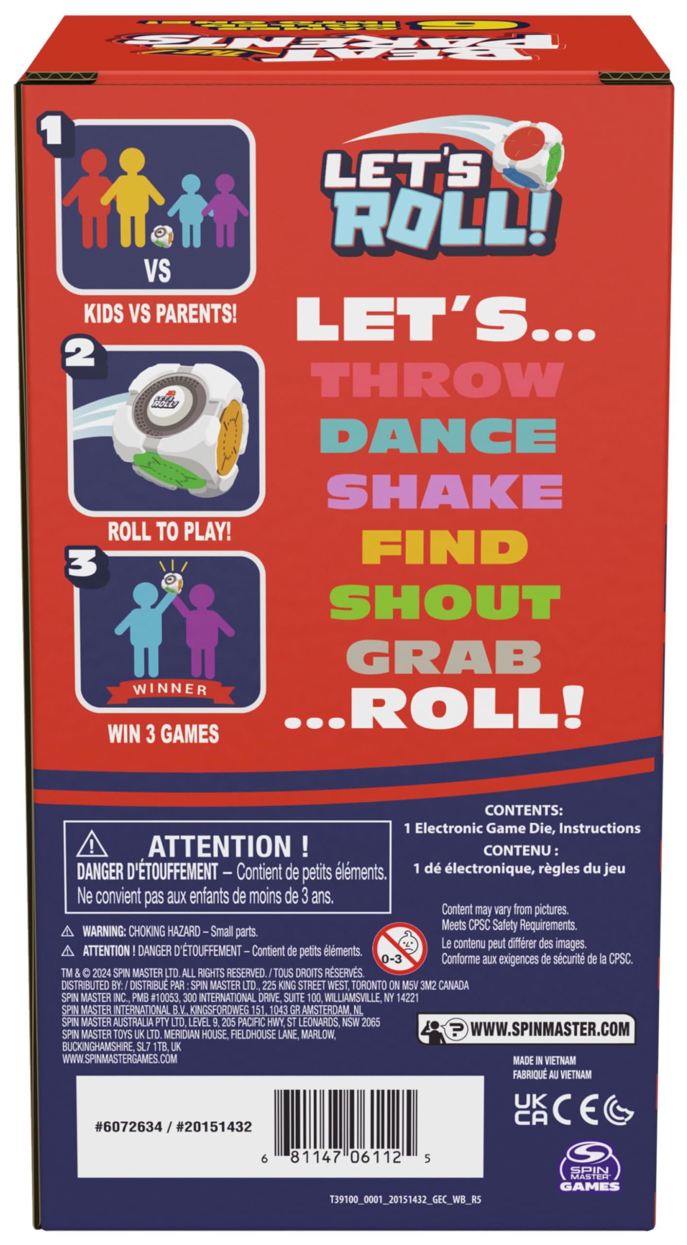 Beat the Parents: Let's Roll! - 6-in-1 Electronic Family Game Cube for Kids 8+ 9