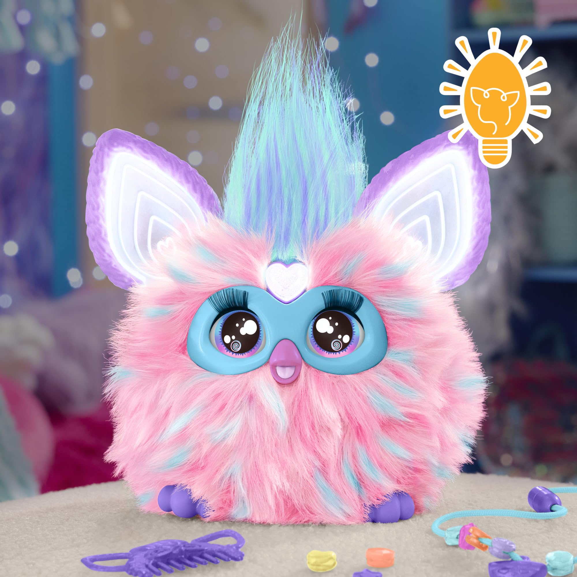 Furby Cotton Candy Pink & Blue Interactive Plush Toy - Voice-Activated Dancing & Talking Pet for Kids 9