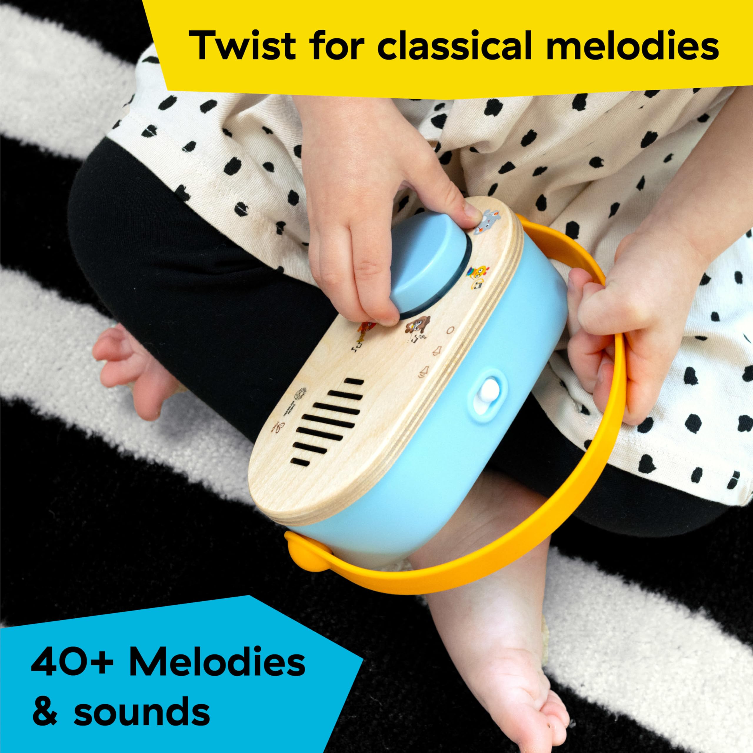 Baby Einstein + Hape Discovery Radio Toy - Musical Light-Up Radio with 30 Melodies & 12 Animal Sounds, Ages 6 Months+ 9