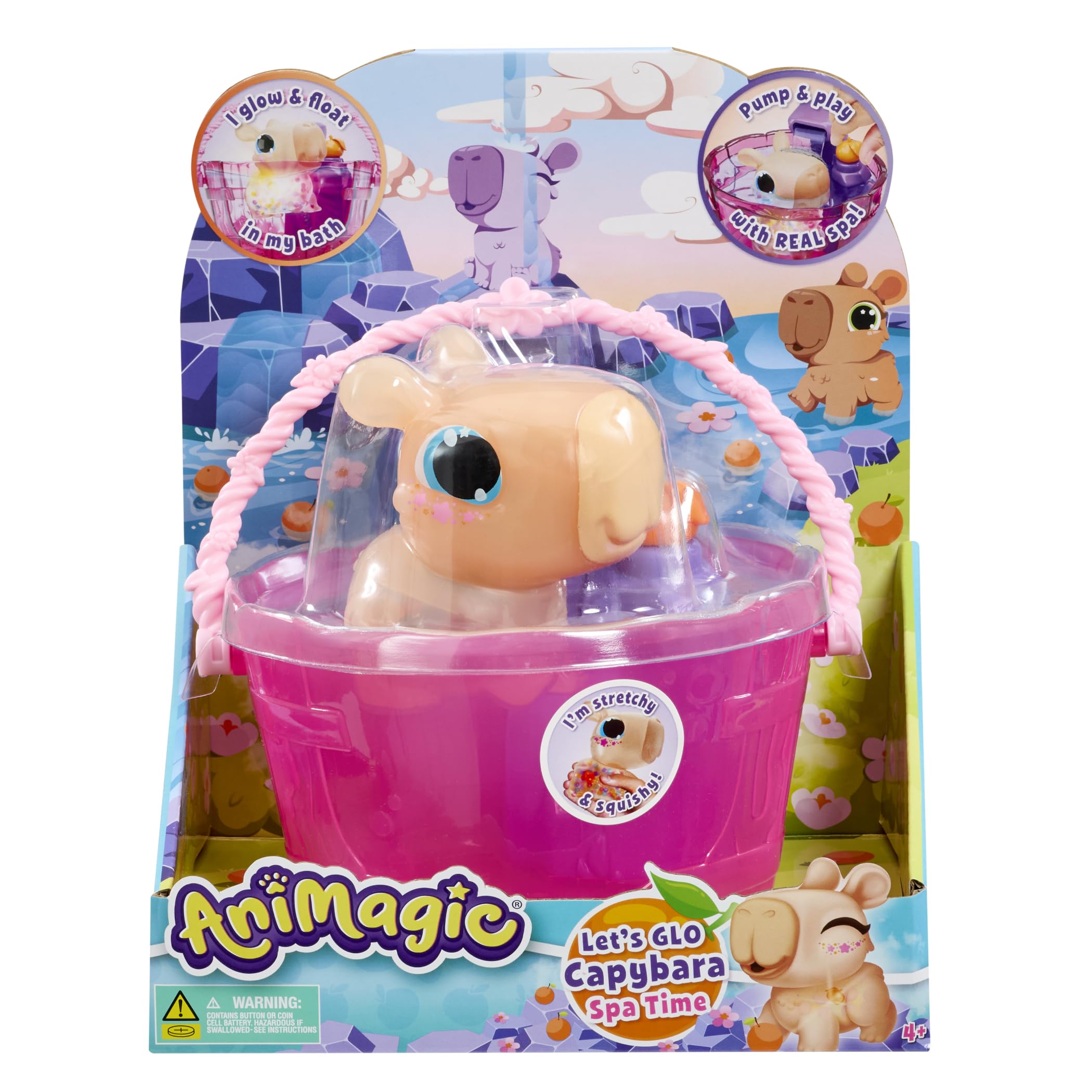 Animagic Let's Glo Capybara Spa Time - Interactive Light-Up Bath Playset