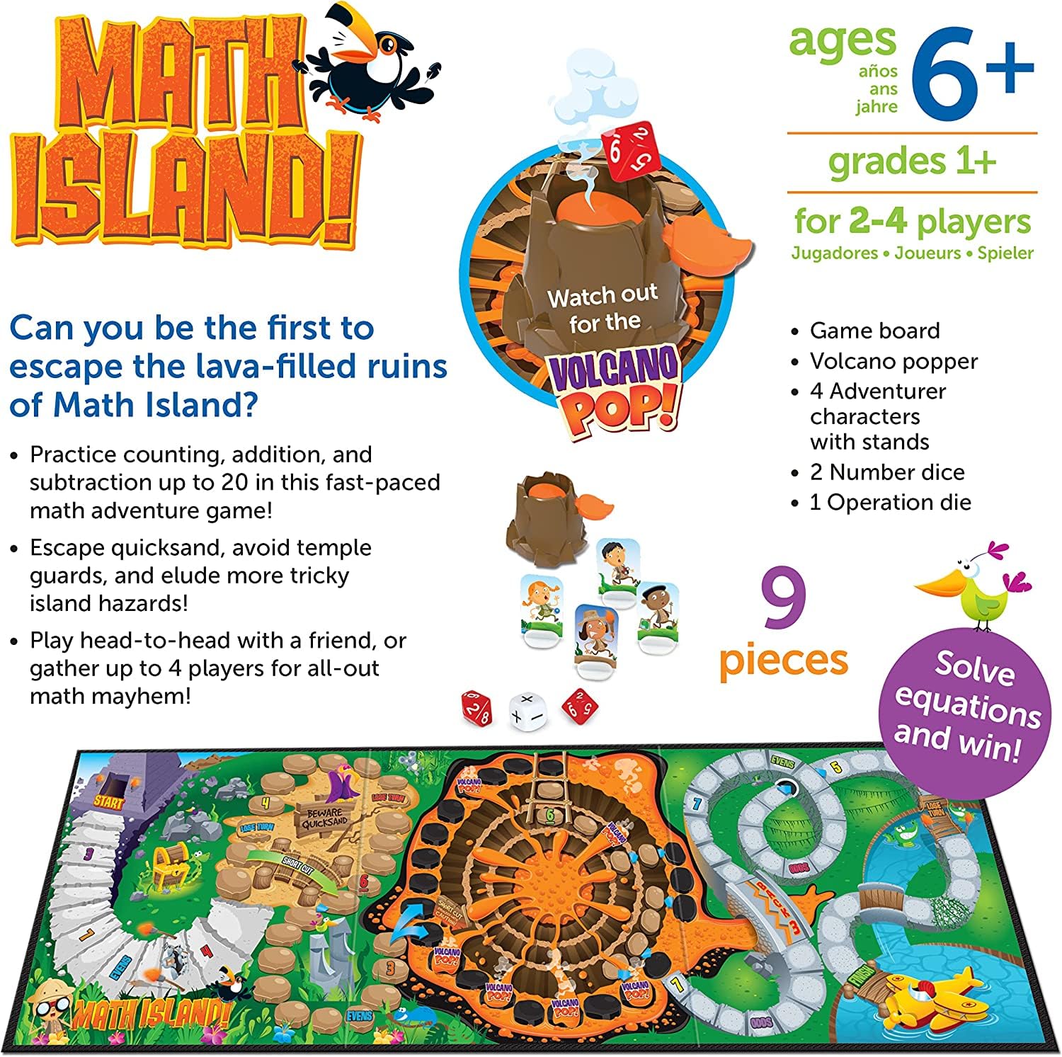 Learning Resources Maths Island Addition & Subtraction Game Board Game 7