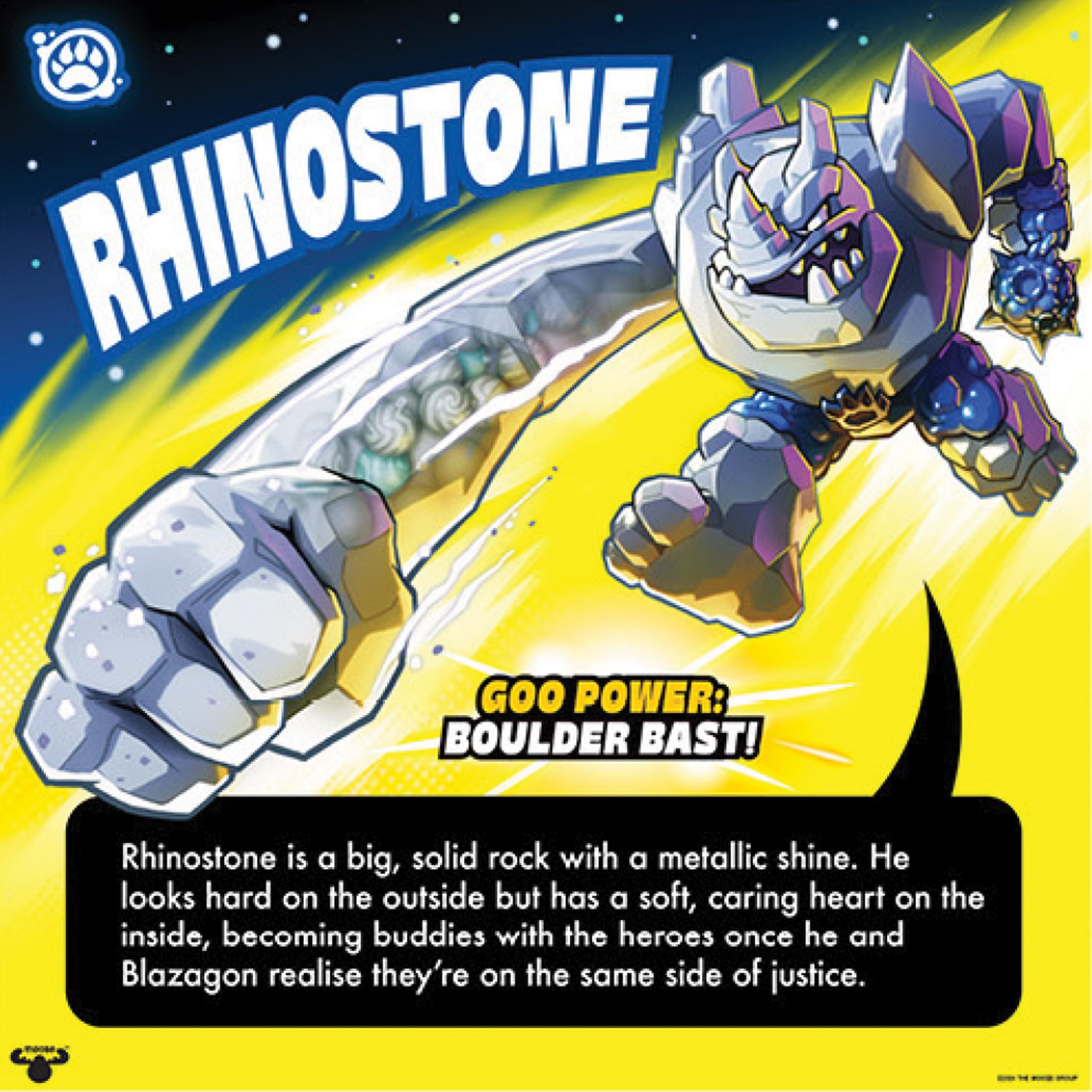 Heroes of Goo Jit Zu Meteor Madness Rhinostone Action Figure | Stretches 3x Size | Ages 4+ 5
