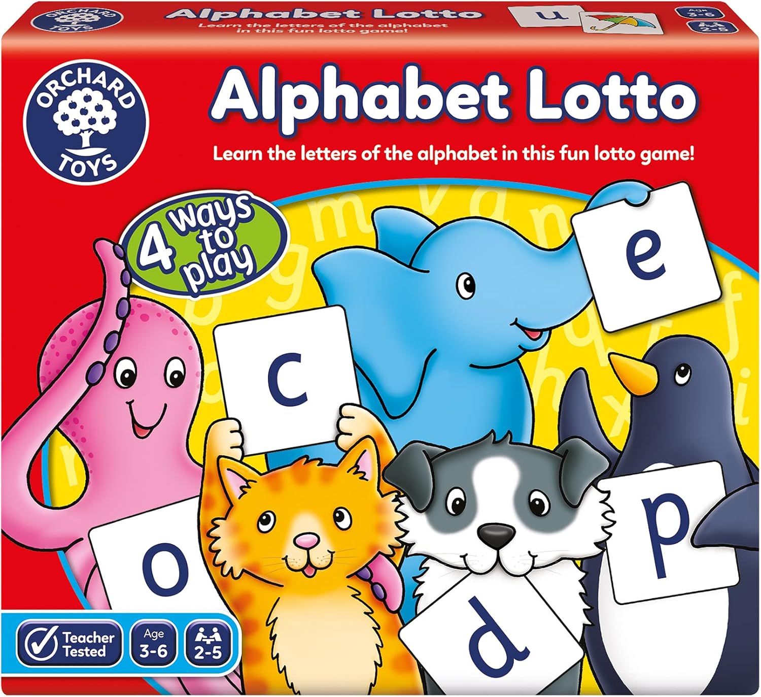Orchard Toys Alphabet Lotto Game - 4 Ways to Play Educational Board Game for Ages 3-6