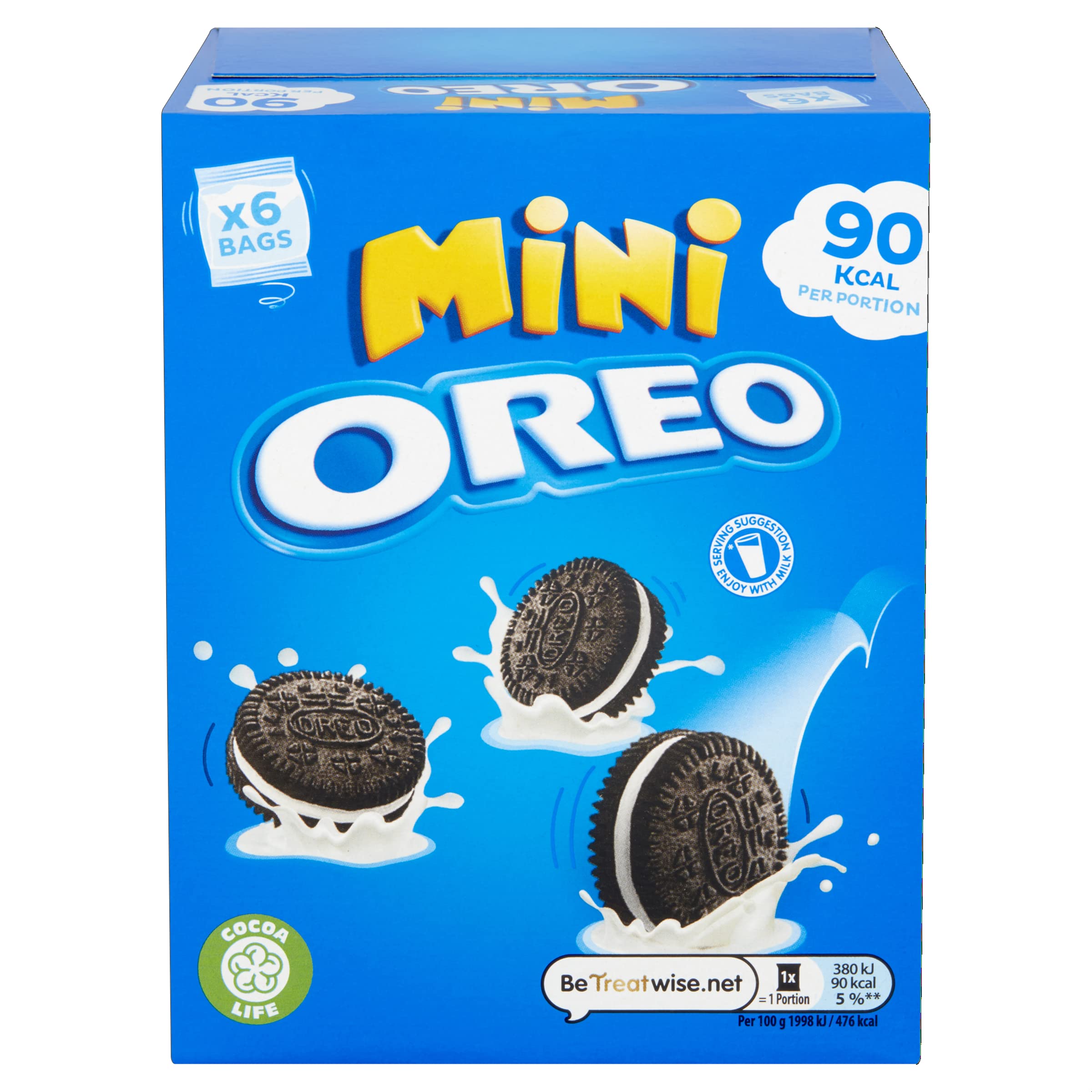 Oreo Chocolate Sandwich Biscuit Mini Bags, Classic Cream-Filled Snacks, Pack of 6 3