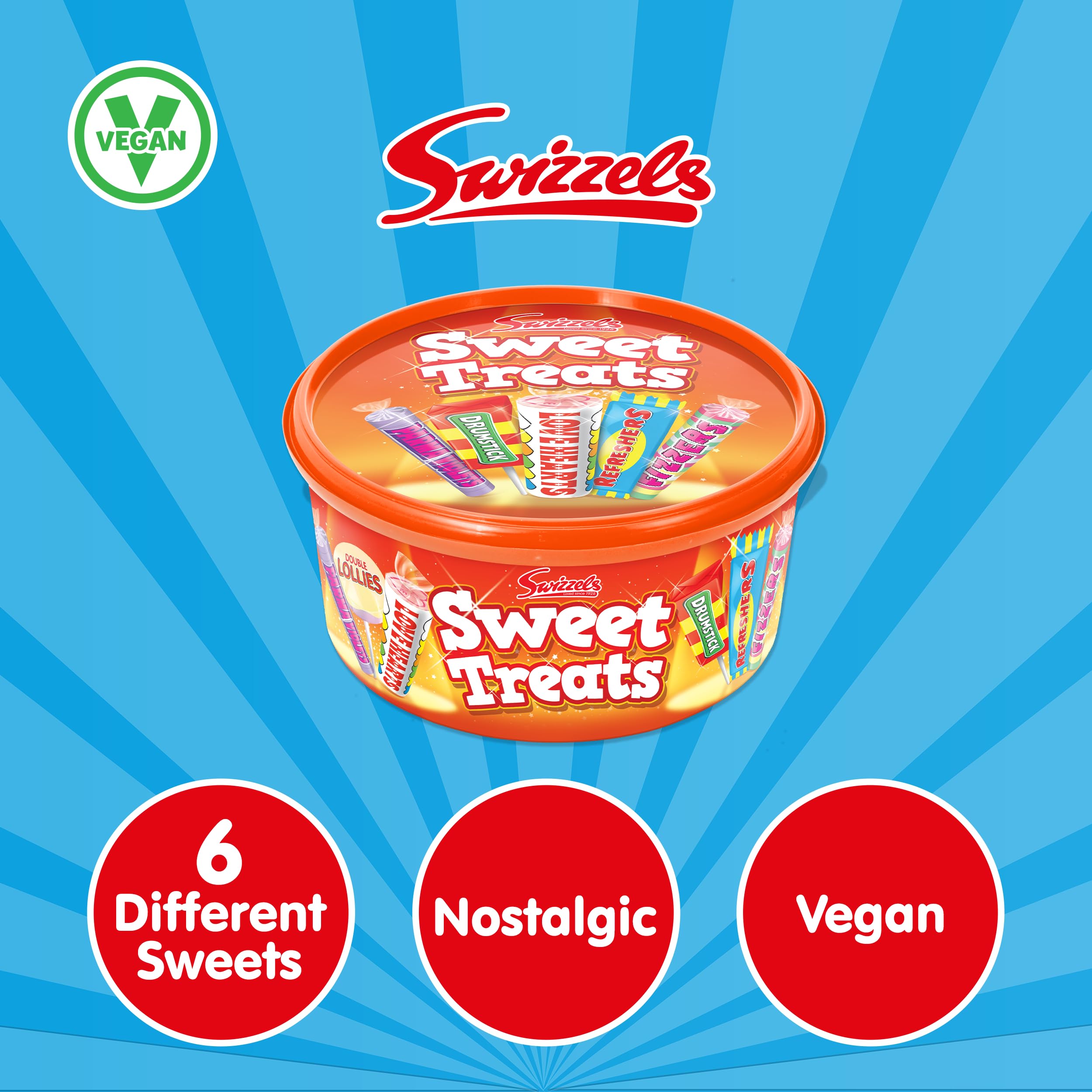 Swizzels Sweet Treats Tub 600g - Assorted Chewy and Fizzy Sweets 4