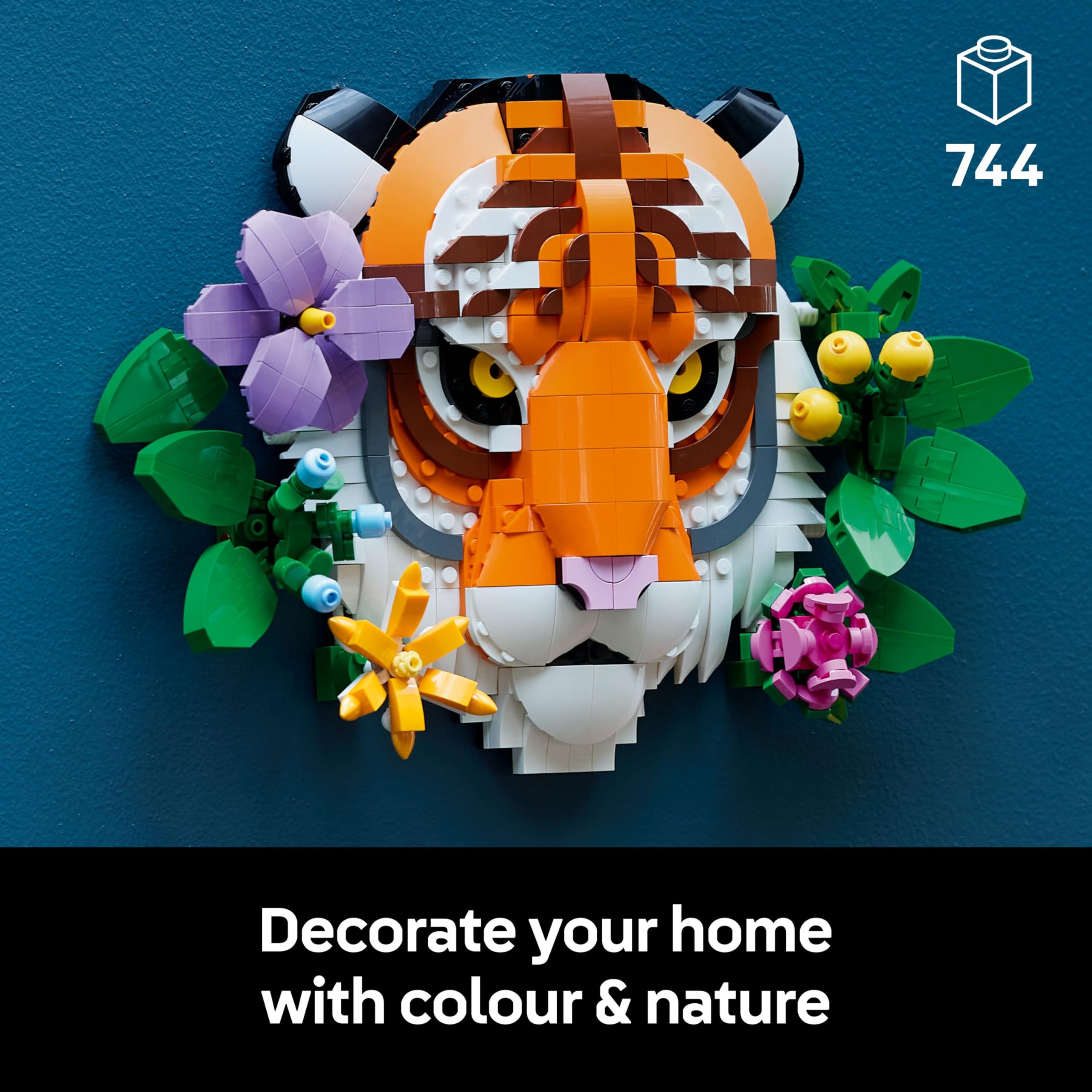 LEGO Art The Fauna Collection - Tiger 31217 | Buildable 3D Wall Art | 744 Pieces | Ages 18+