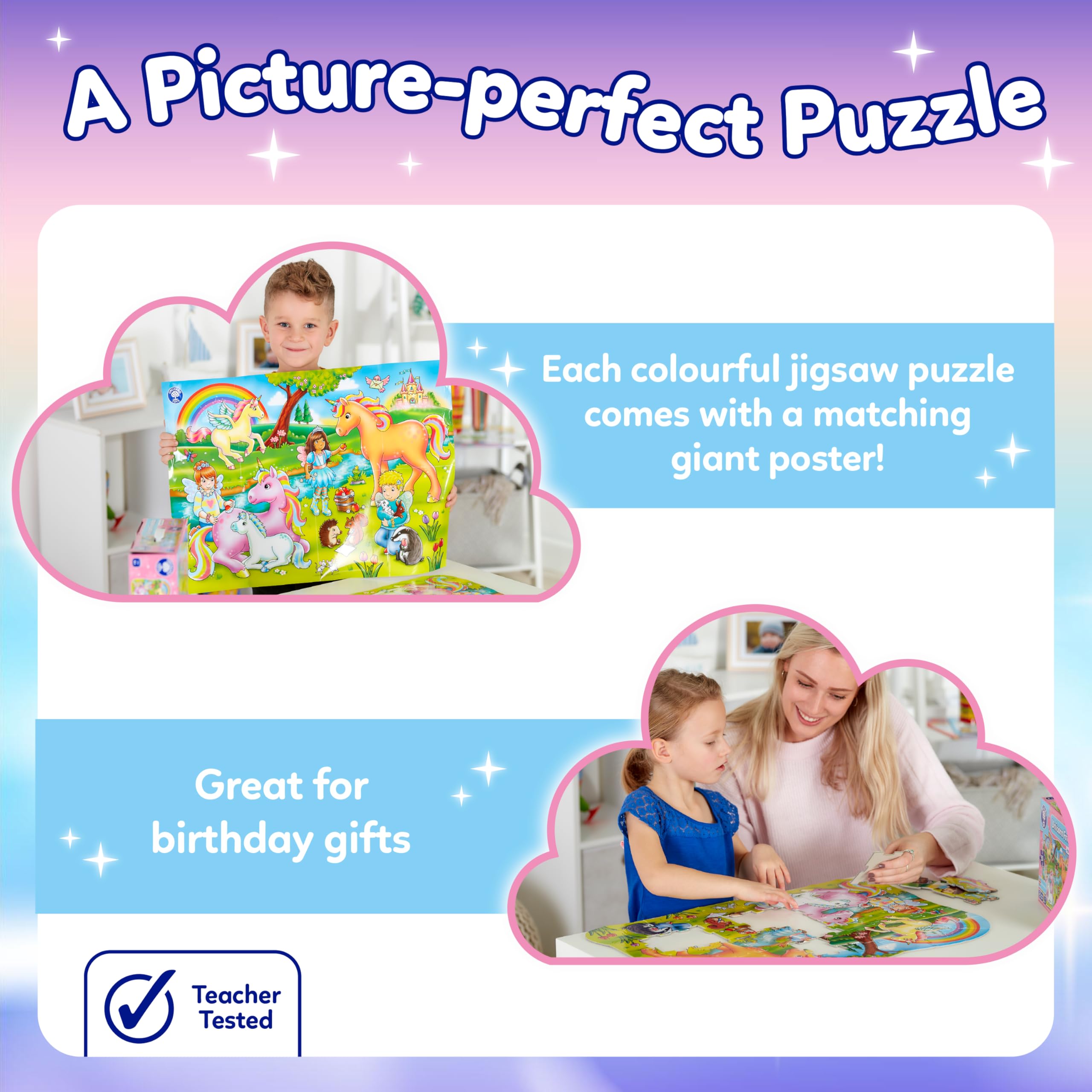 Orchard Toys Unicorn Friends Jigsaw Puzzle - 50 Piece Educational Puzzle for Ages 4+ 5