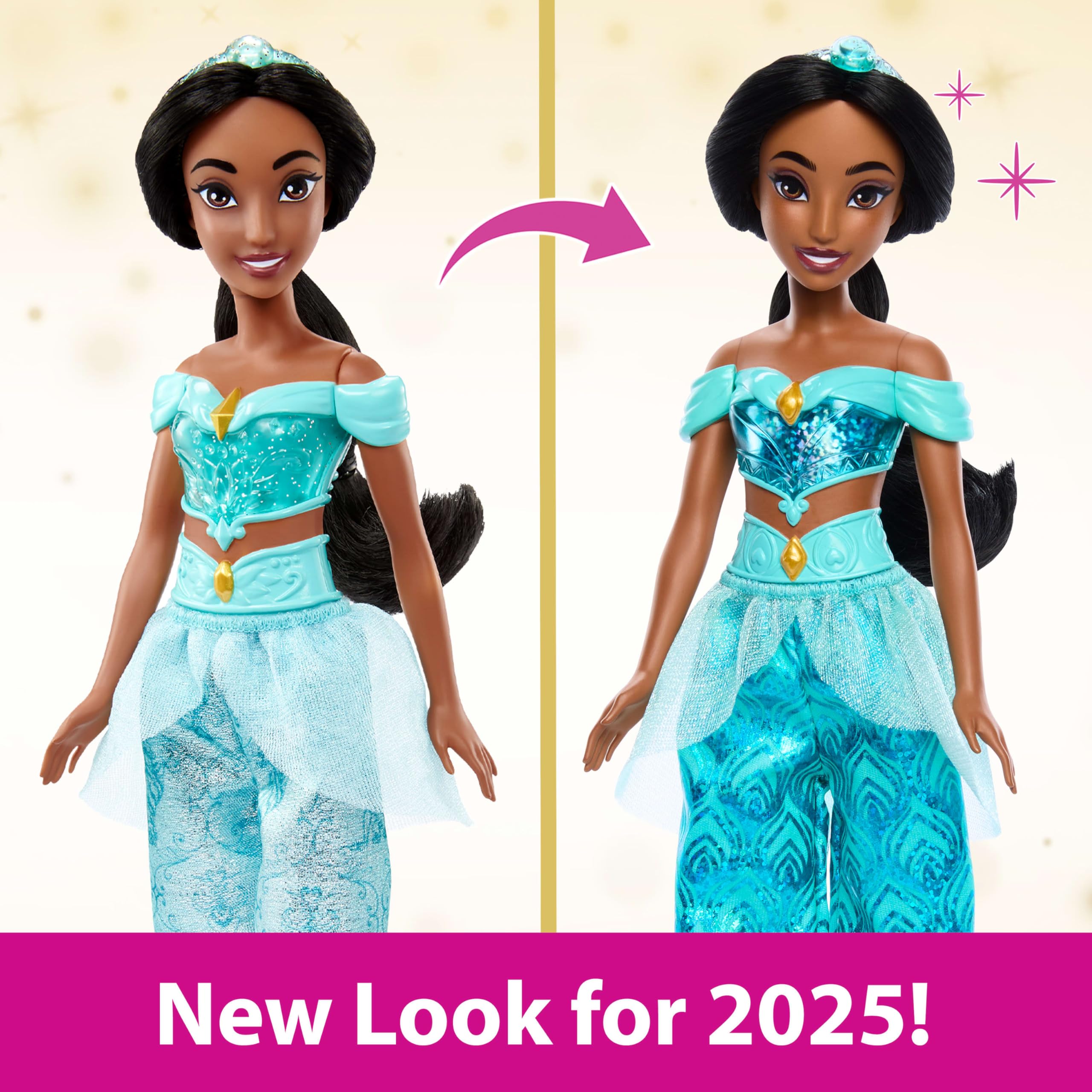 Disney Princess Jasmine Posable Fashion Doll with Sparkling Outfit and Accessories - 36 Months & Up 8