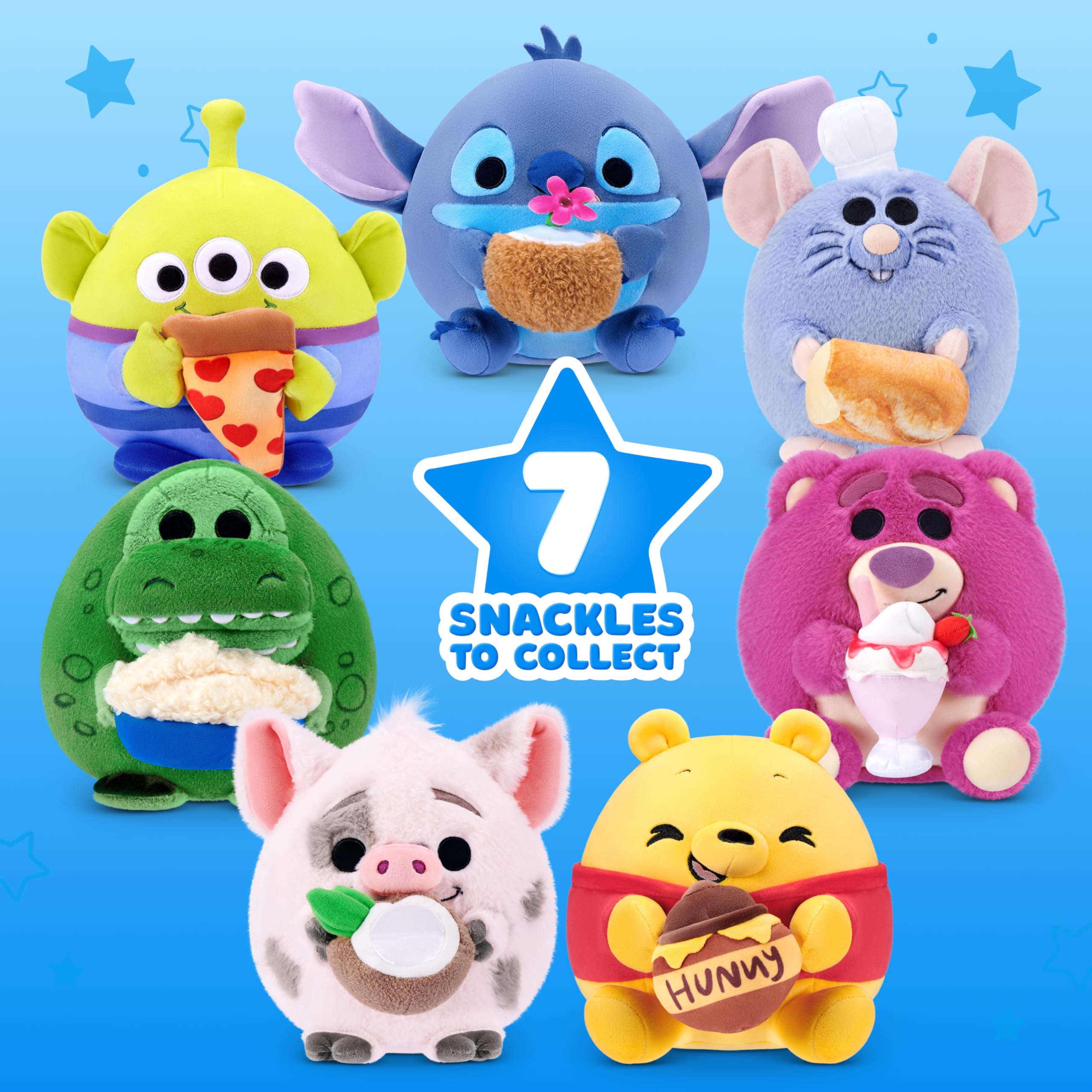 Snackles Disney 8-Inch Plush Toy - Alien & Pizza Snack Accessory | Ultra-Soft Polyester 6