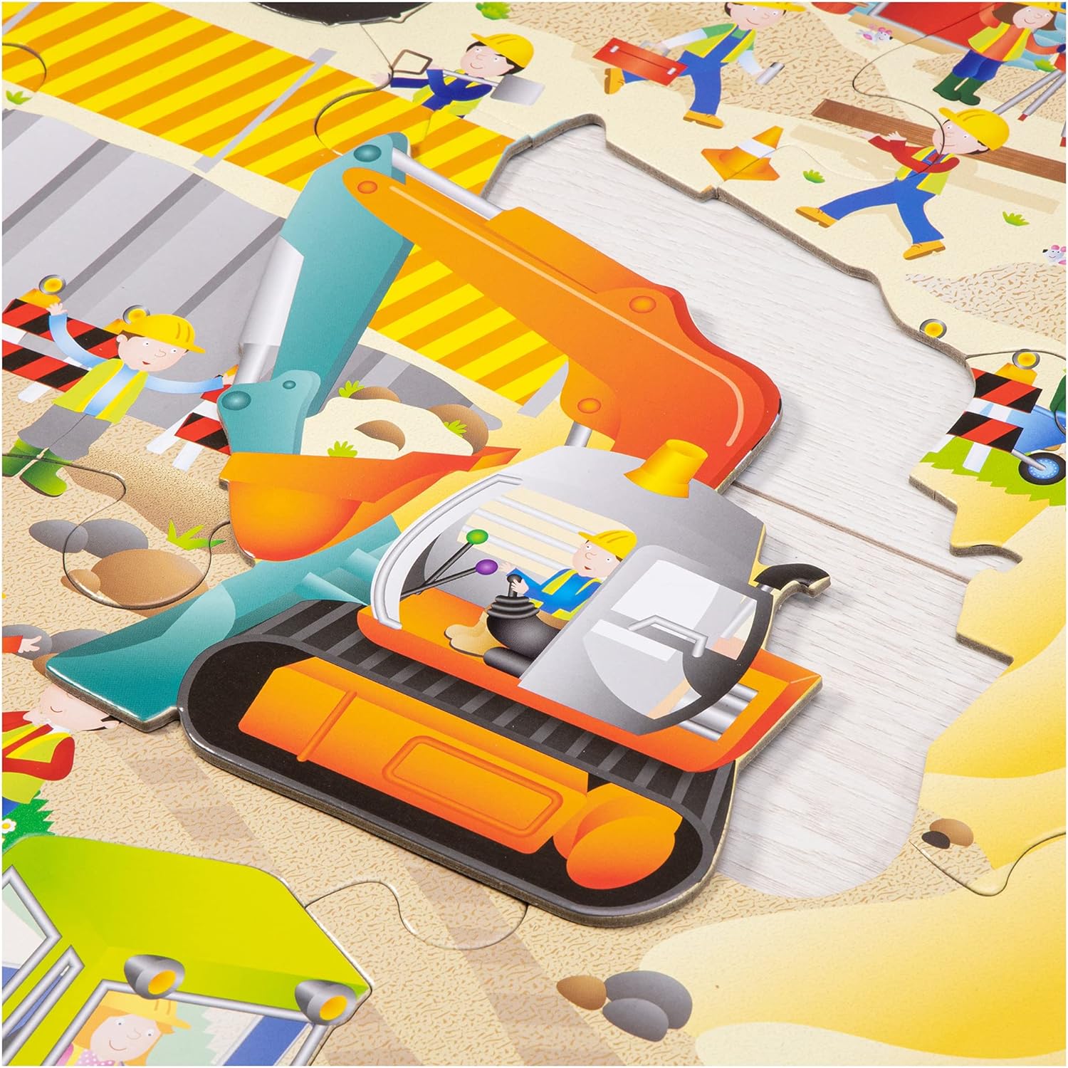 Galt Toys Giant Floor Puzzle - Construction Site, 30-Piece Educational Puzzle for Kids Ages 3-6 3