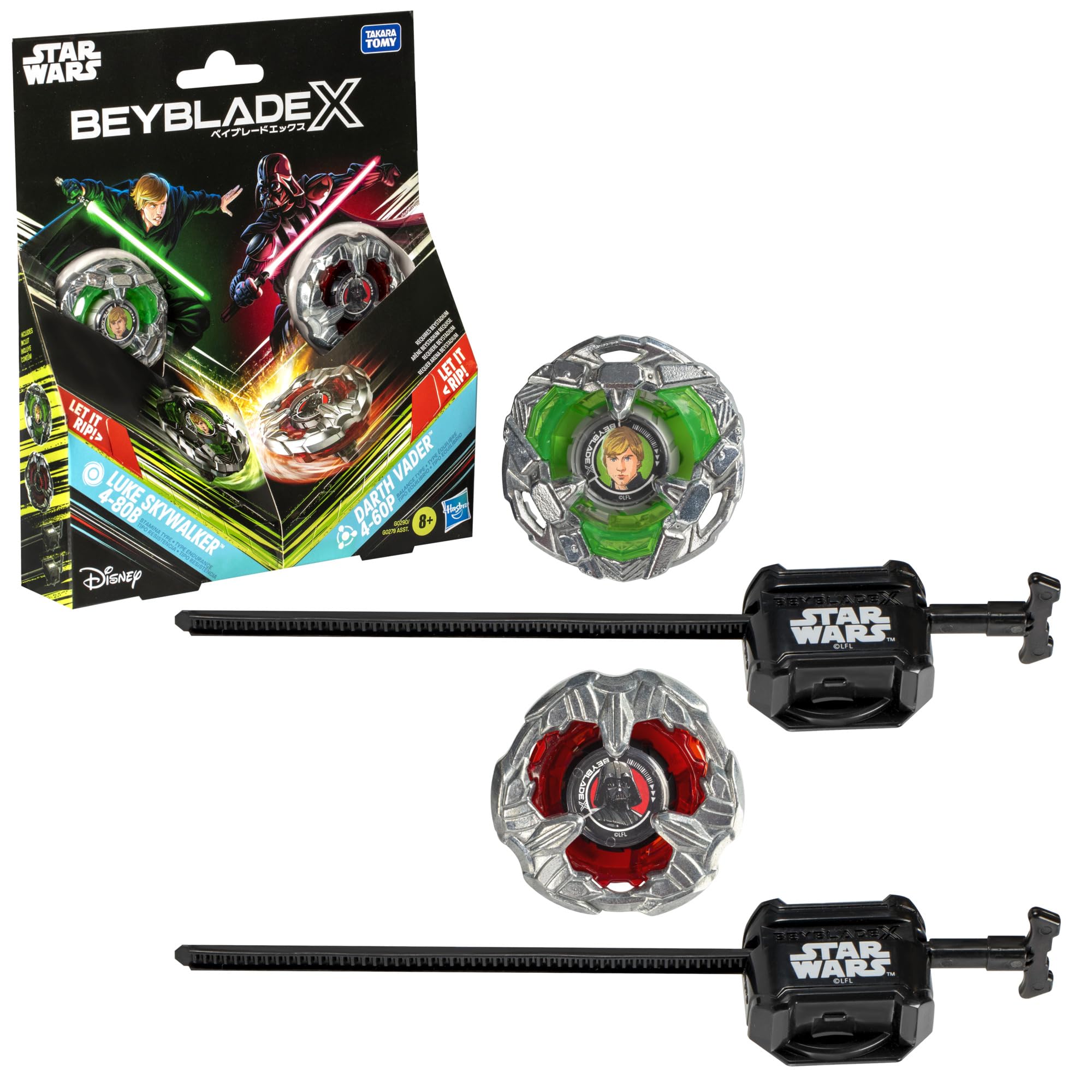 Beyblade X Star Wars Collab Luke Skywalker 4-80B vs. Darth Vader 4-60B Multipack Set | Ages 8+