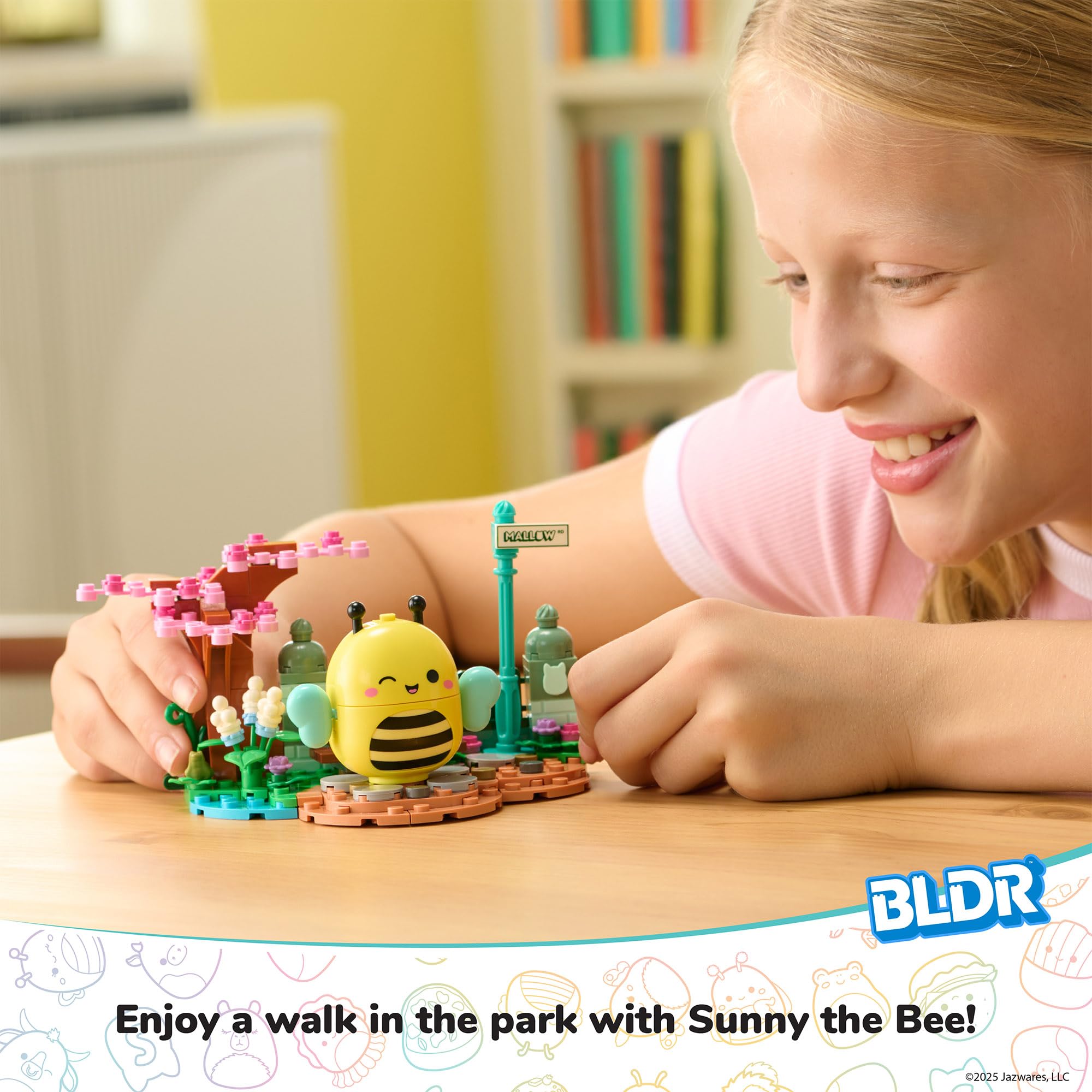 BLDR Squishmallows Sunny’s Park Life Building Set - 155-Piece Floral Playset with Sunny the Bee Figure 5