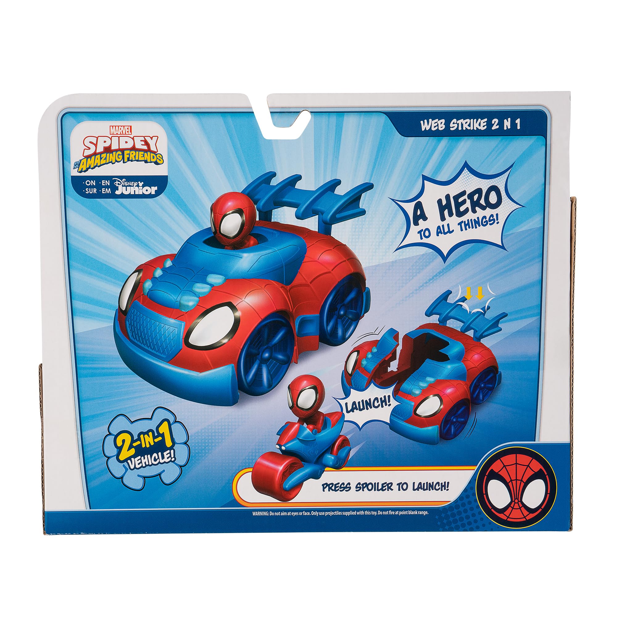 Spidey and Friends Web Strike 2-in-1 Vehicle - Launchable Web Cycle for Kids 3+ 9