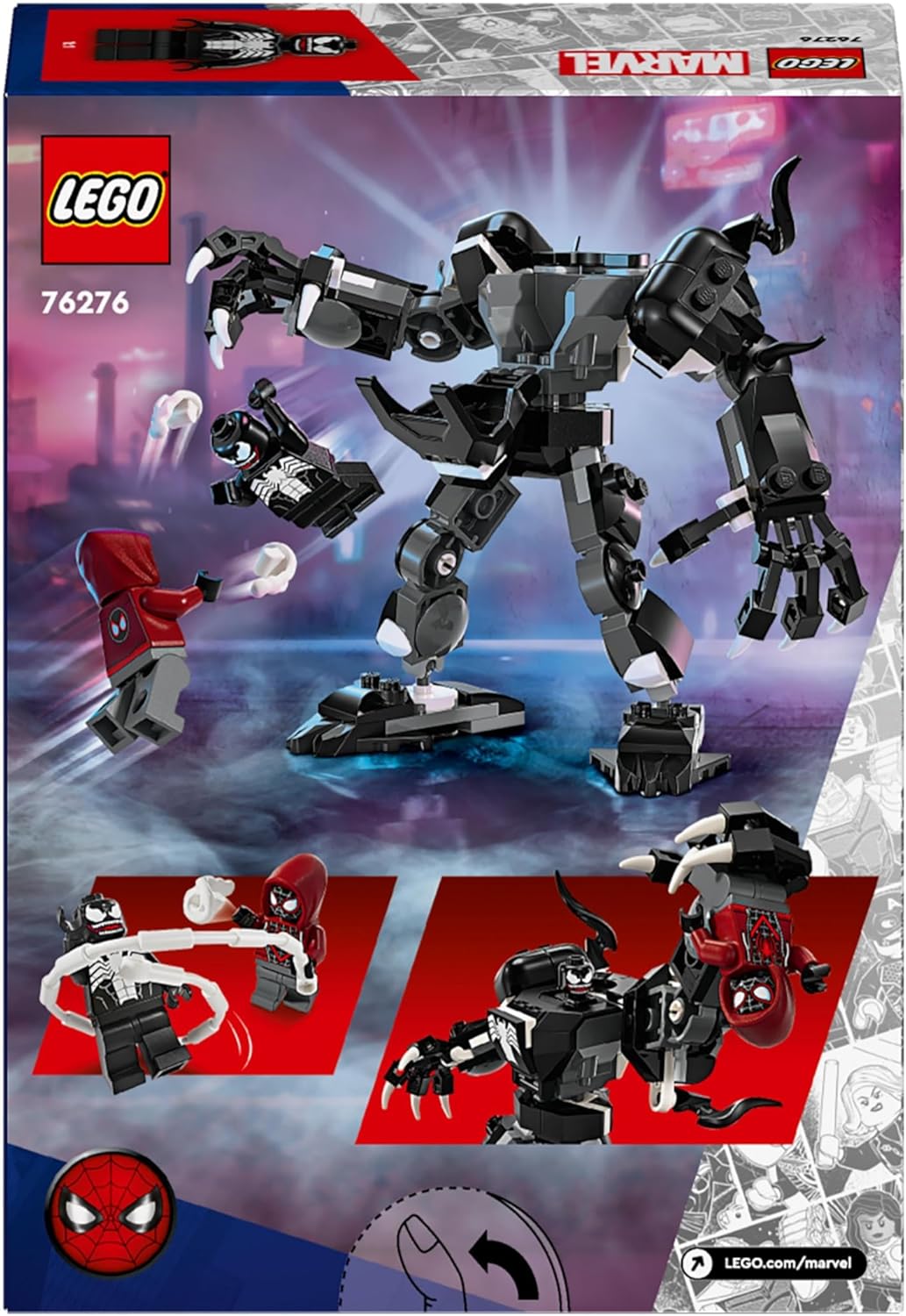 LEGO Marvel Venom Mech Armour vs. Miles Morales - Buildable Spider-Man Action Figure Toy for Ages 6+