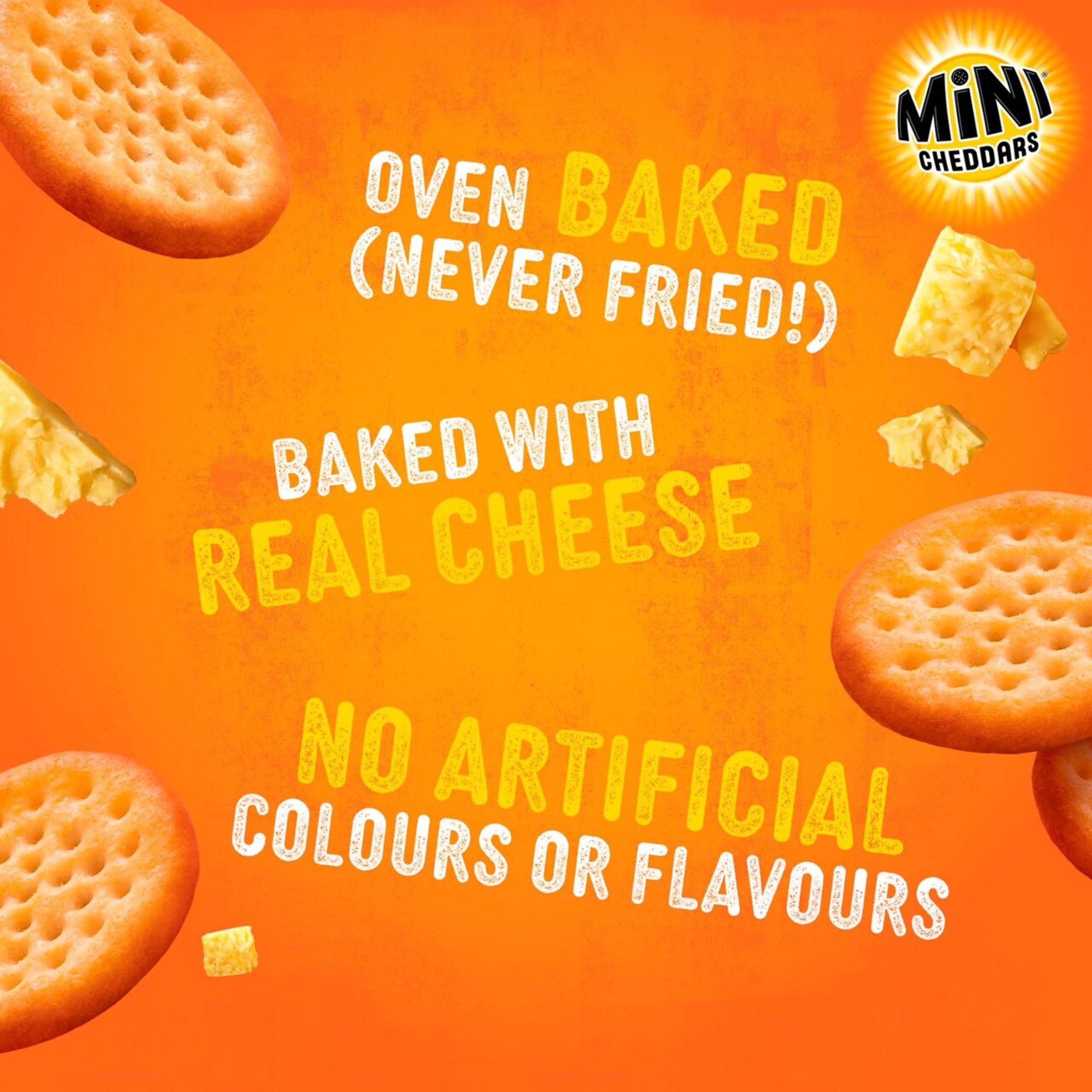 Jacob's Mini Cheddars Original Multipack Crisps, Baked with Real Cheese, 22 Pack