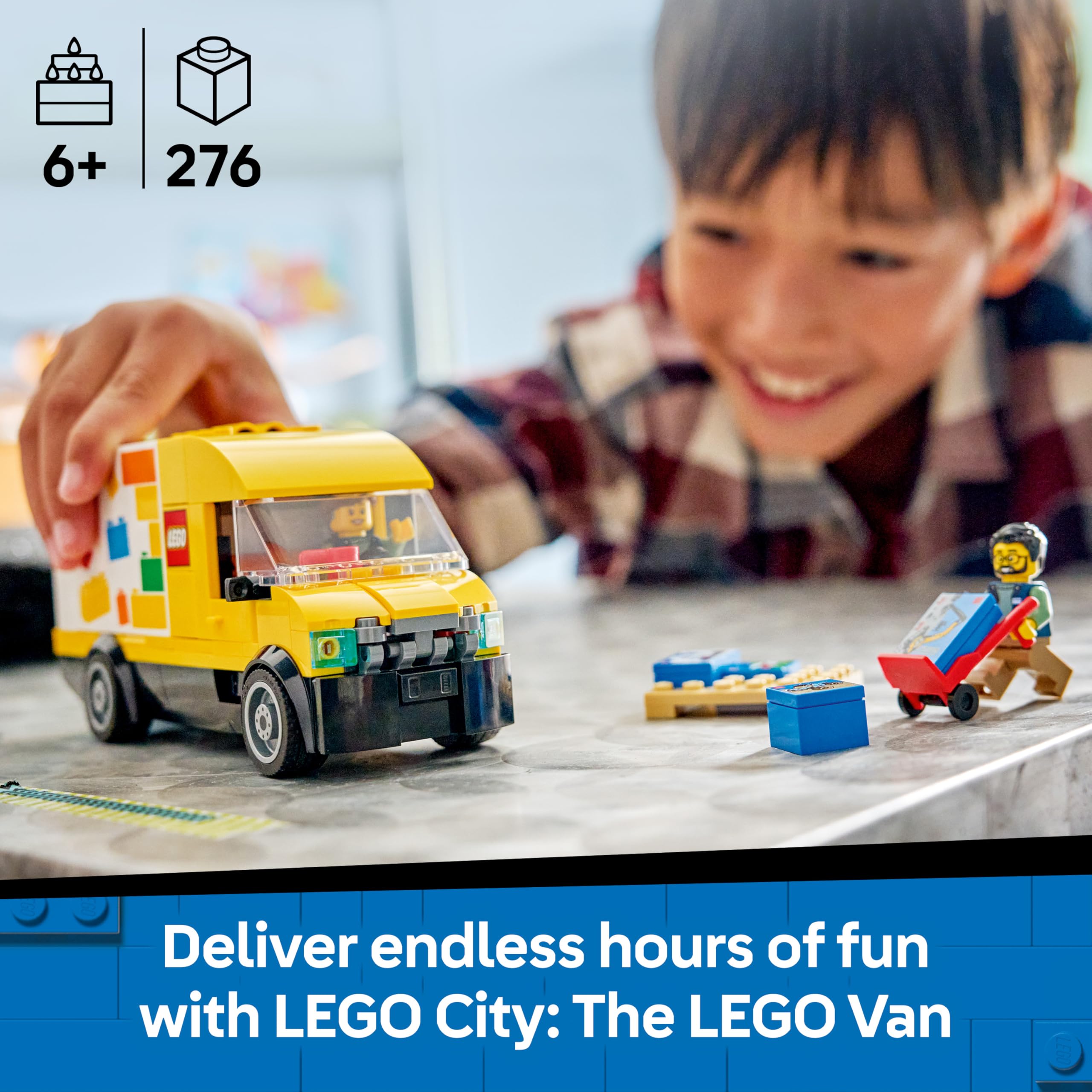 LEGO City The Van Toy Delivery Truck Model Building Kit with 2 Minifigures | Ages 6+