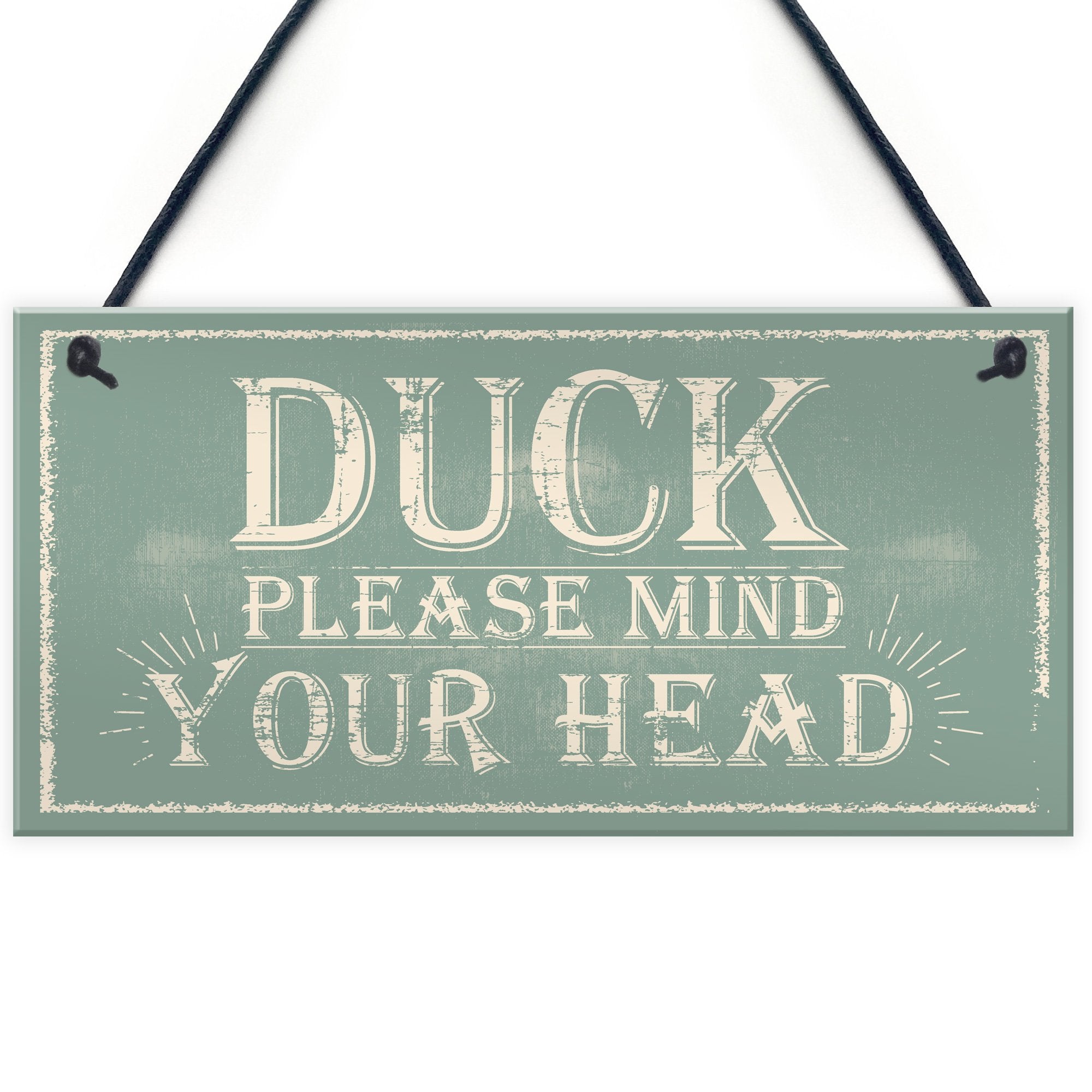 RED OCEAN Mind Your Head Friendship Home Gift Hanging Door Wall Plaque | PVC | 200 x 100 mm 1