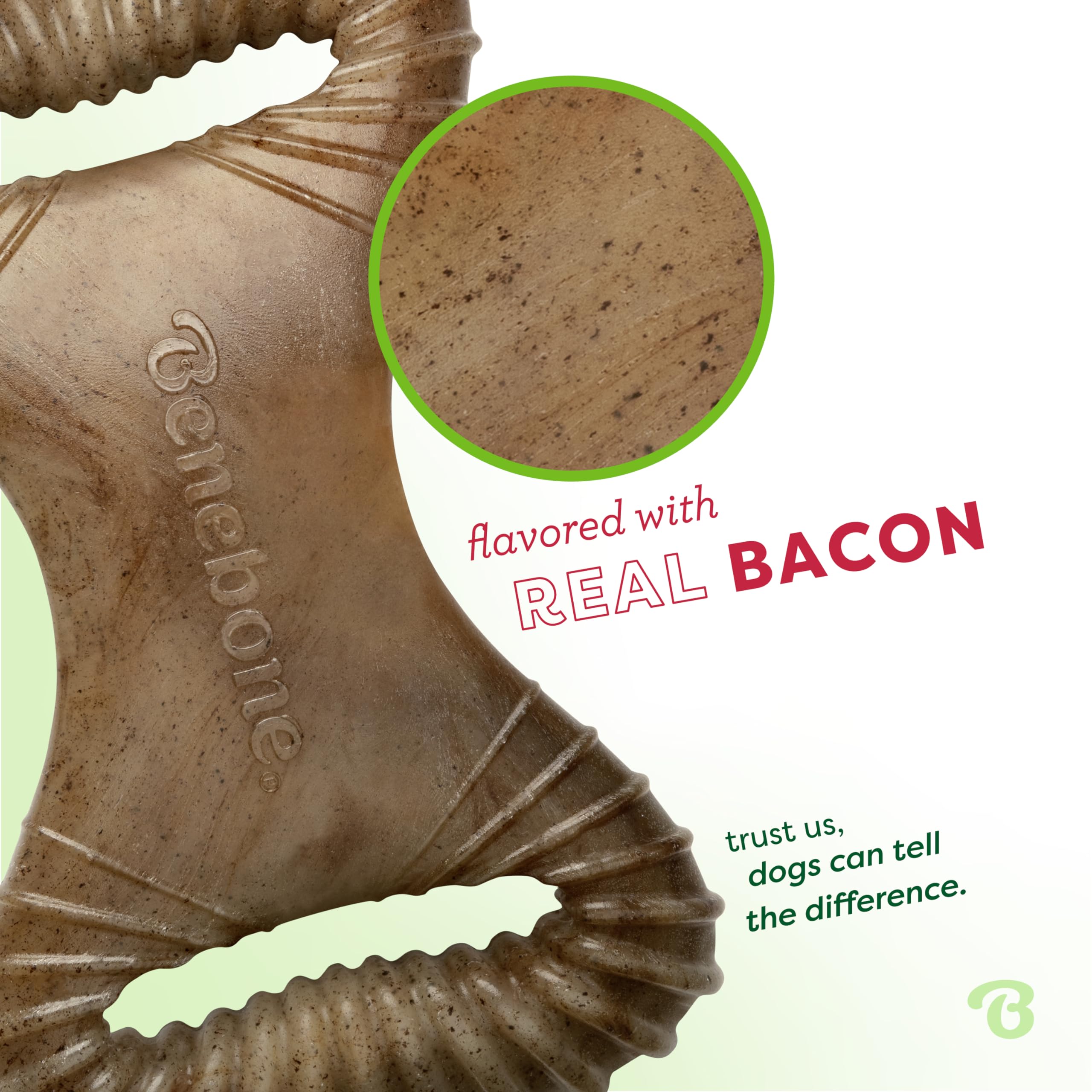 Benebone Indestructible Dental Dog Chew Toy - Real Bacon Flavor | Medium Dogs | Heavy Duty 2
